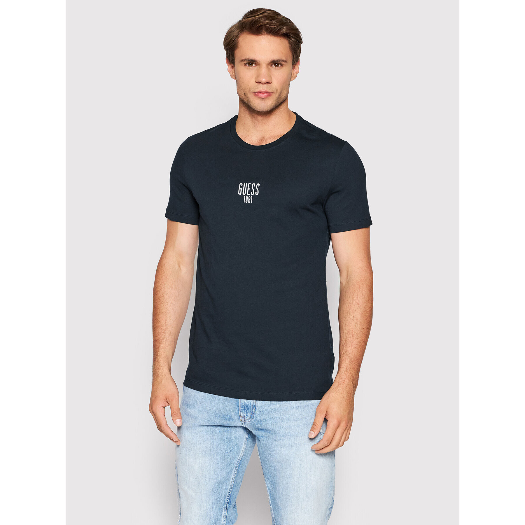 Guess T-Shirt M2YI18 I3Z11 Tmavomodrá Slim Fit - Pepit.cz