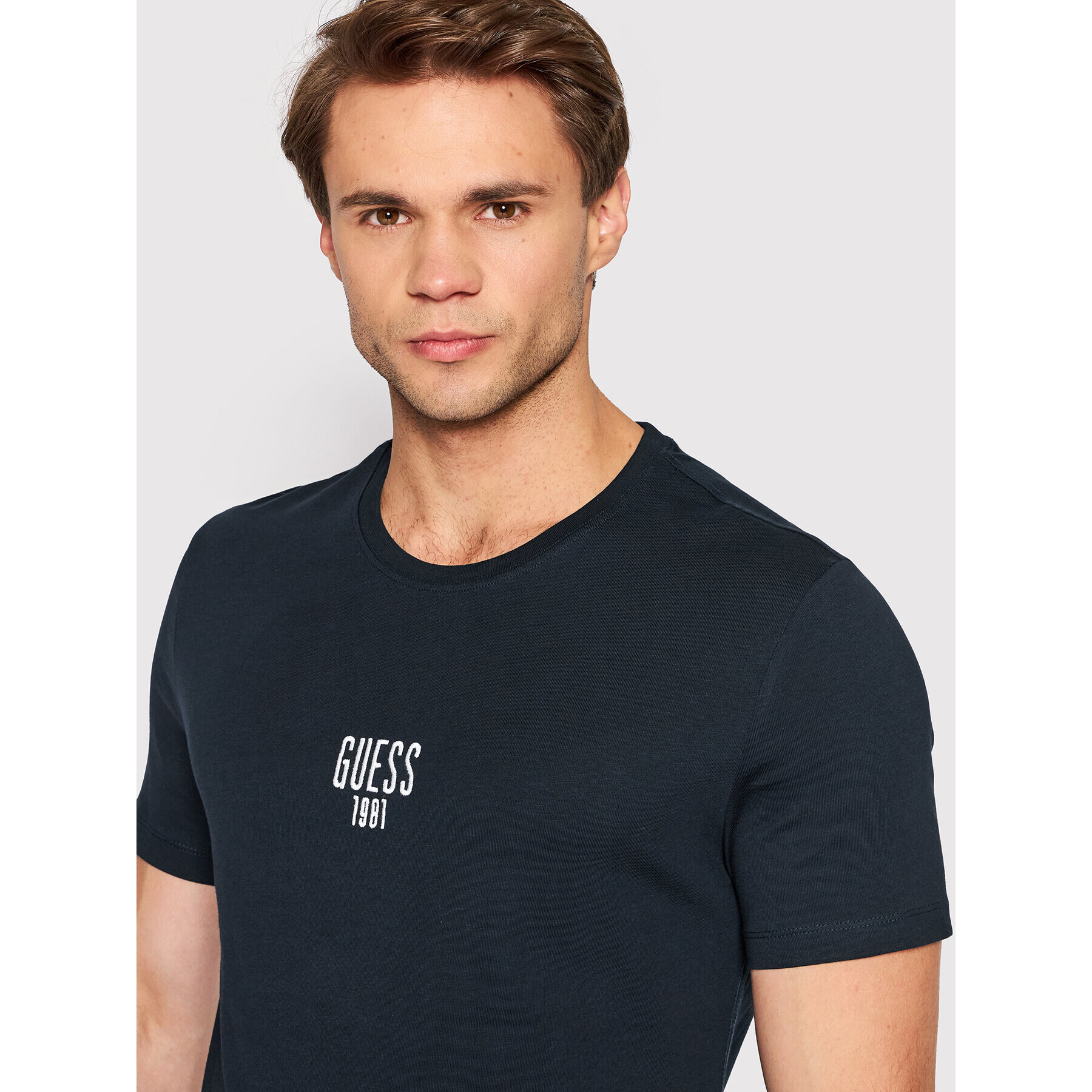 Guess T-Shirt M2YI18 I3Z11 Tmavomodrá Slim Fit - Pepit.cz