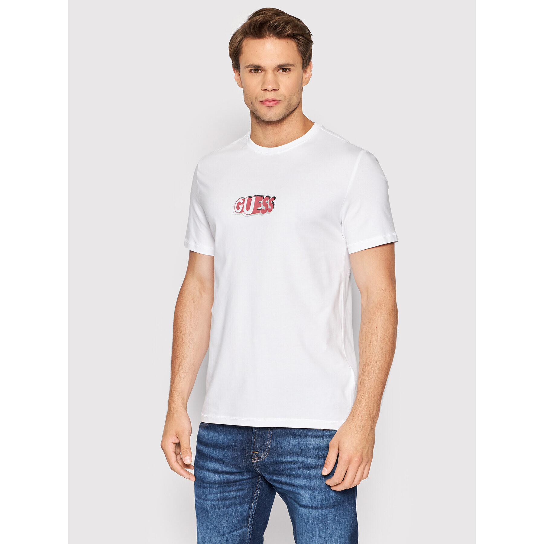 Guess T-Shirt M2YI20 J1311 Bílá Slim Fit - Pepit.cz