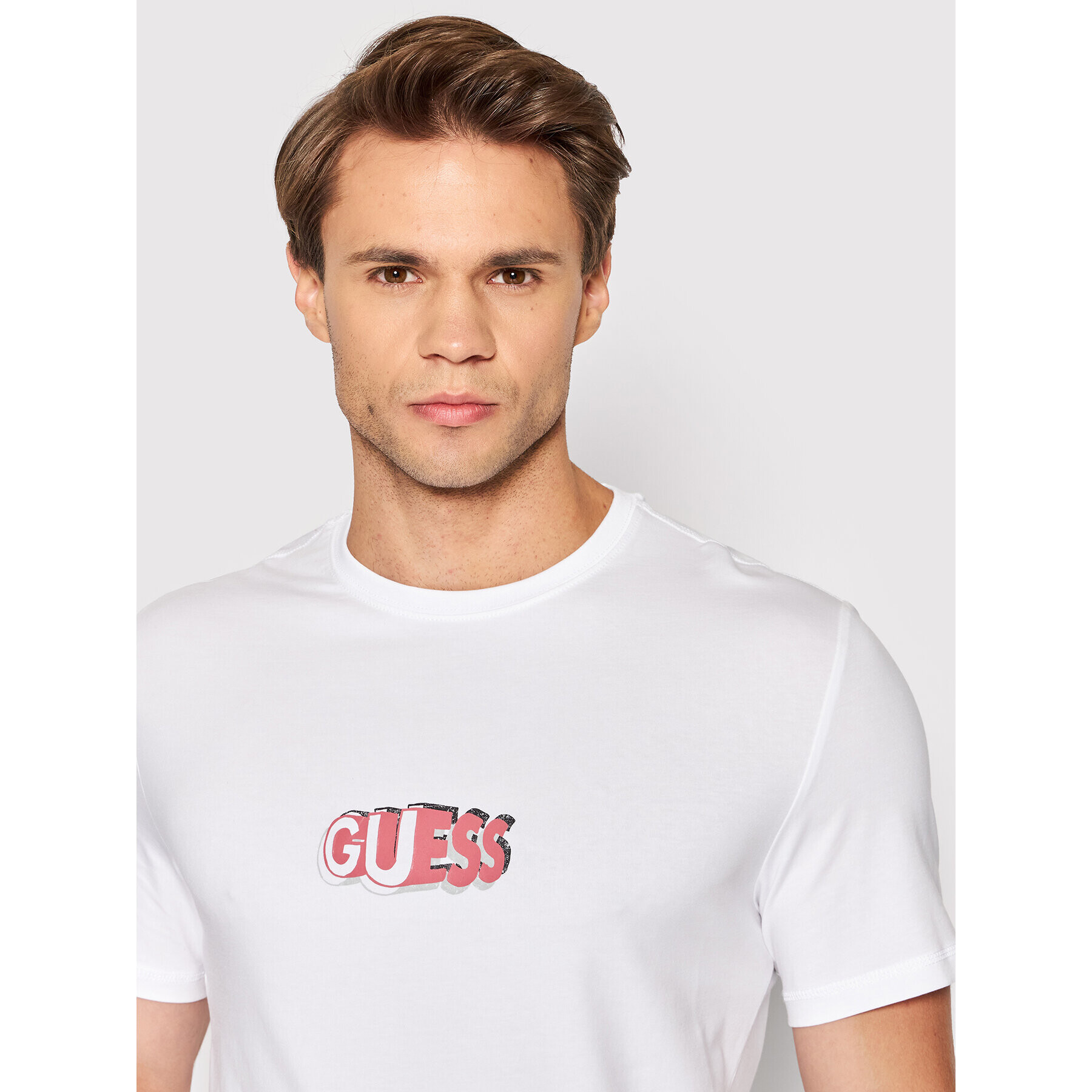 Guess T-Shirt M2YI20 J1311 Bílá Slim Fit - Pepit.cz