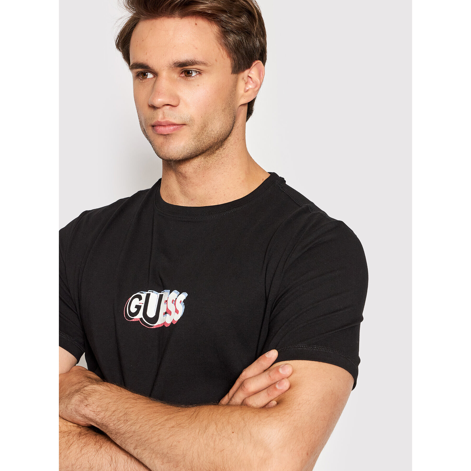 Guess T-Shirt M2YI20 J1311 Černá Slim Fit - Pepit.cz