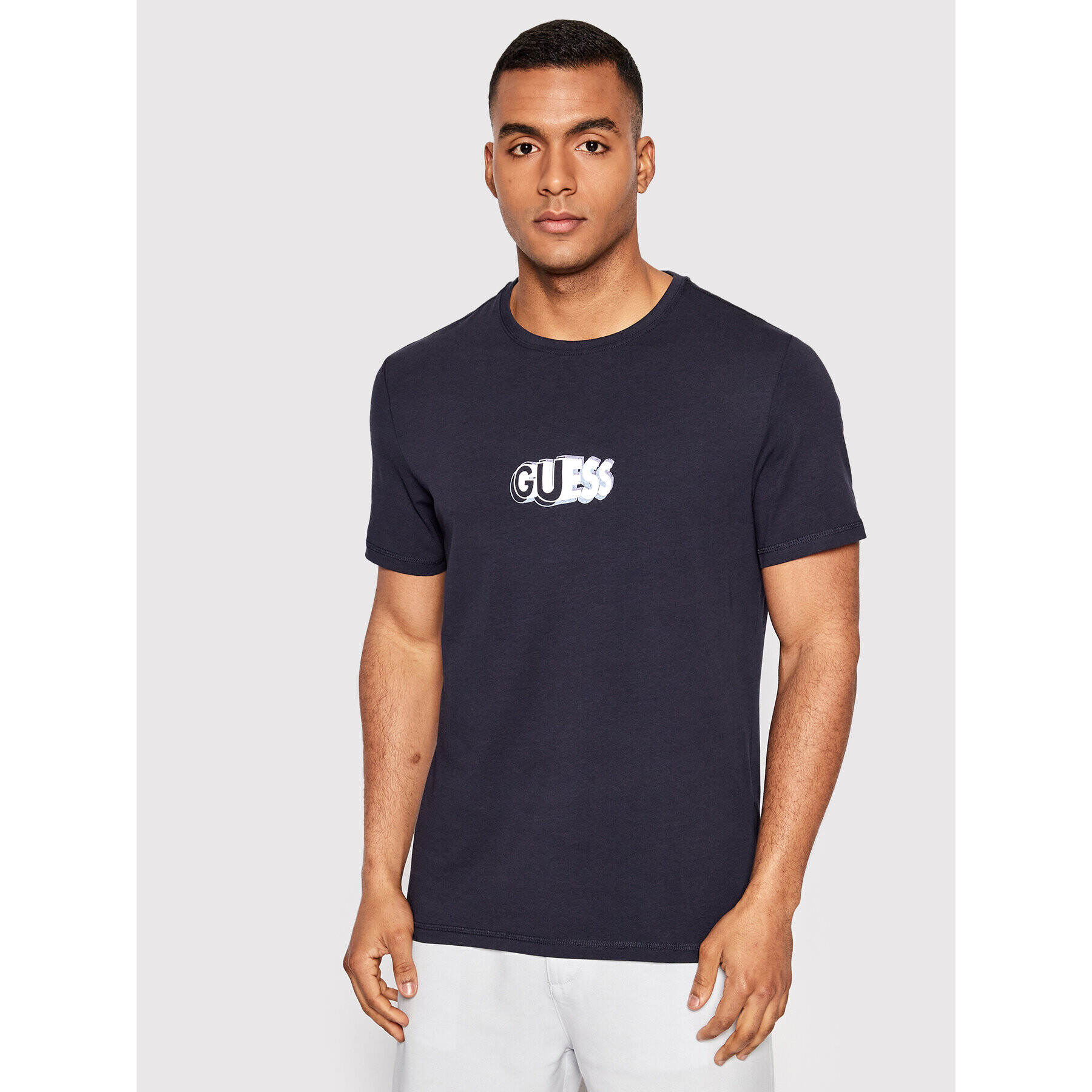 Guess T-Shirt M2YI20 J1311 Tmavomodrá Slim Fit - Pepit.cz