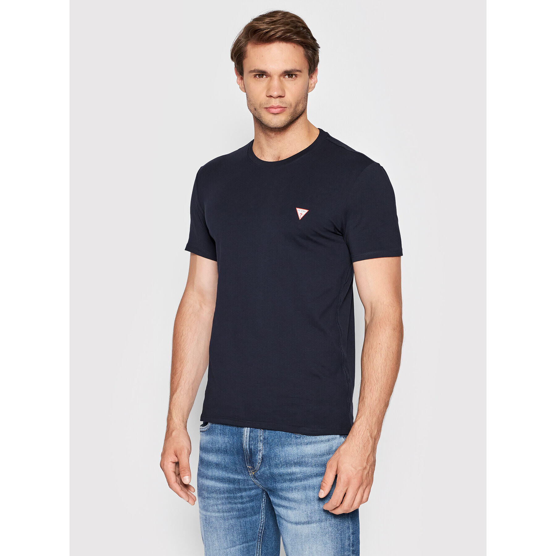 Guess T-Shirt M2YI24 J1311 Tmavomodrá Super Slim Fit - Pepit.cz