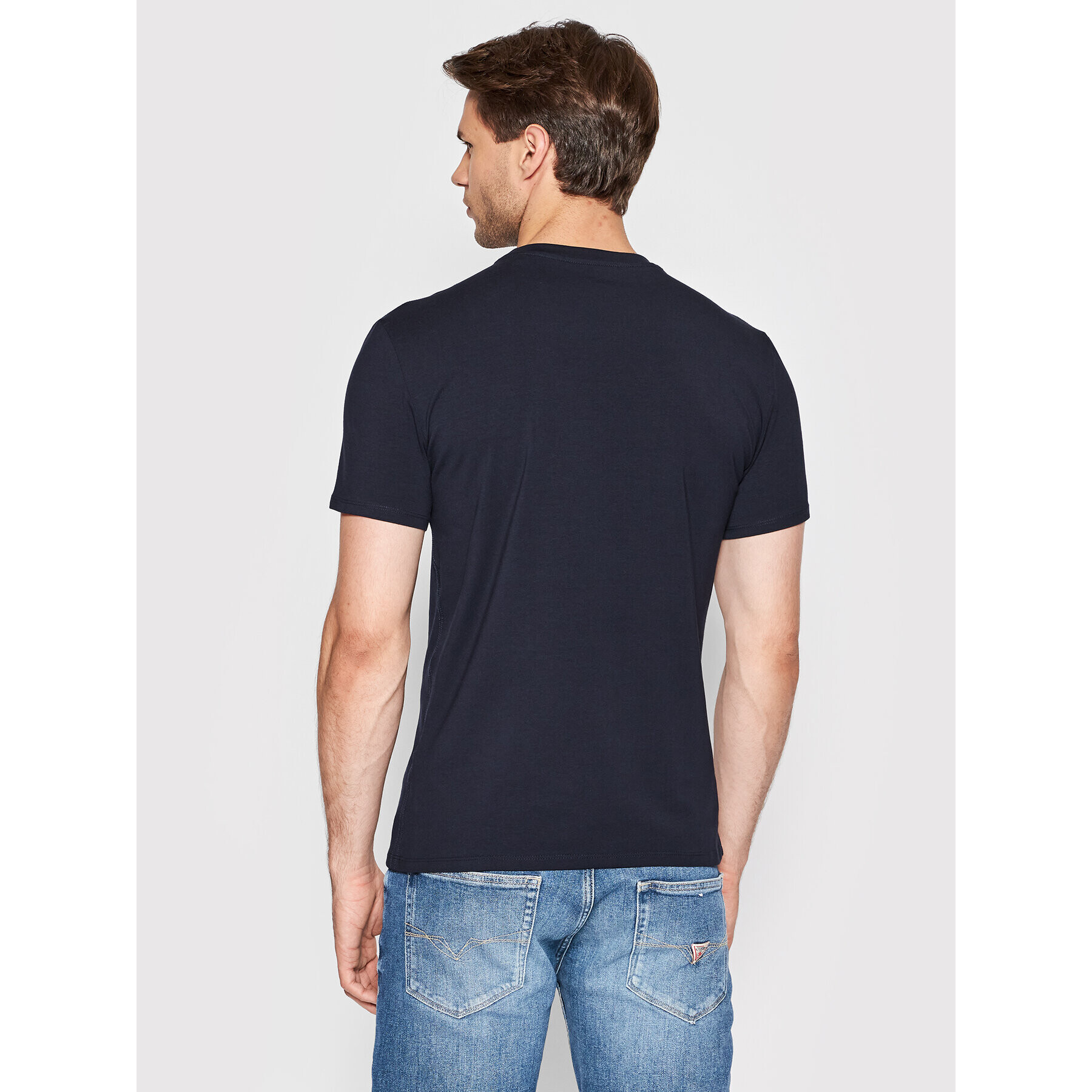 Guess T-Shirt M2YI24 J1311 Tmavomodrá Super Slim Fit - Pepit.cz