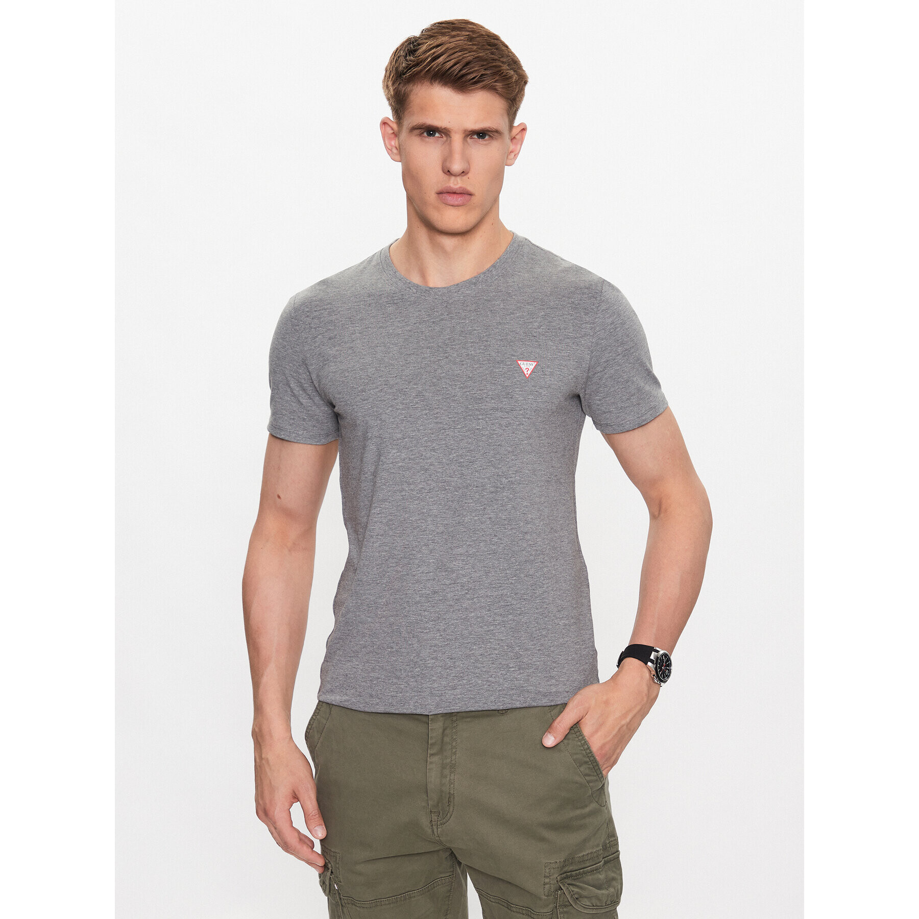 Guess T-Shirt M2YI24 J1314 Šedá Slim Fit - Pepit.cz