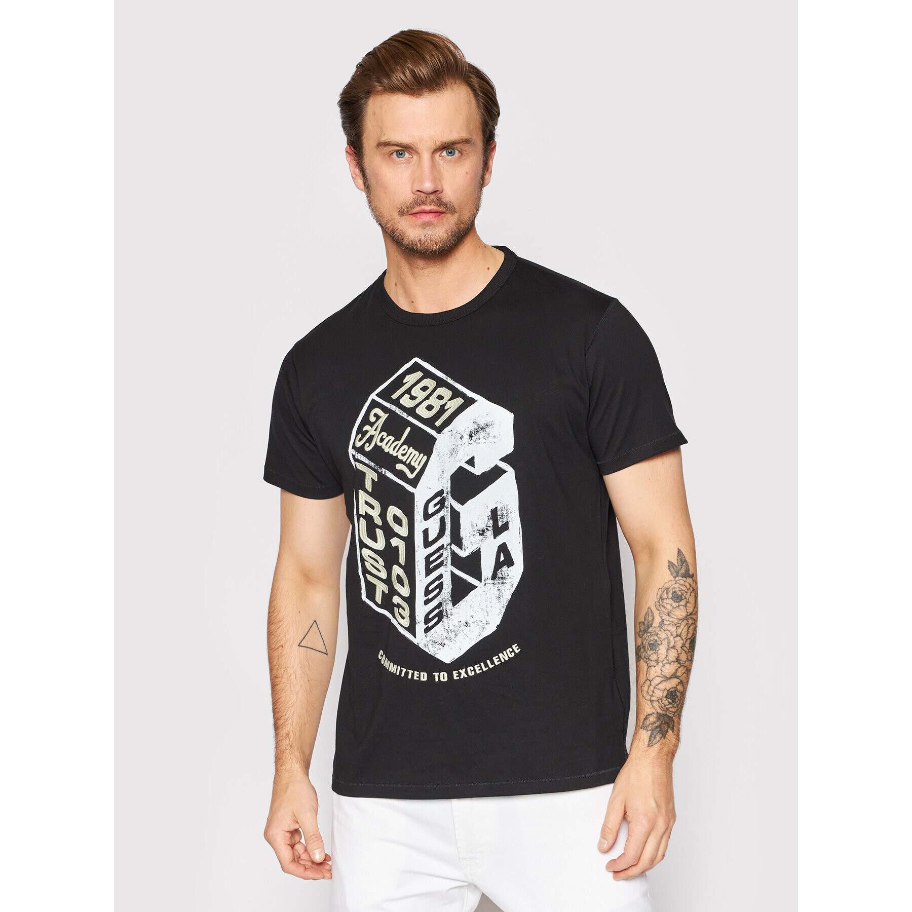 Guess T-Shirt M2YI25 K8FQ1 Černá Regular Fit - Pepit.cz