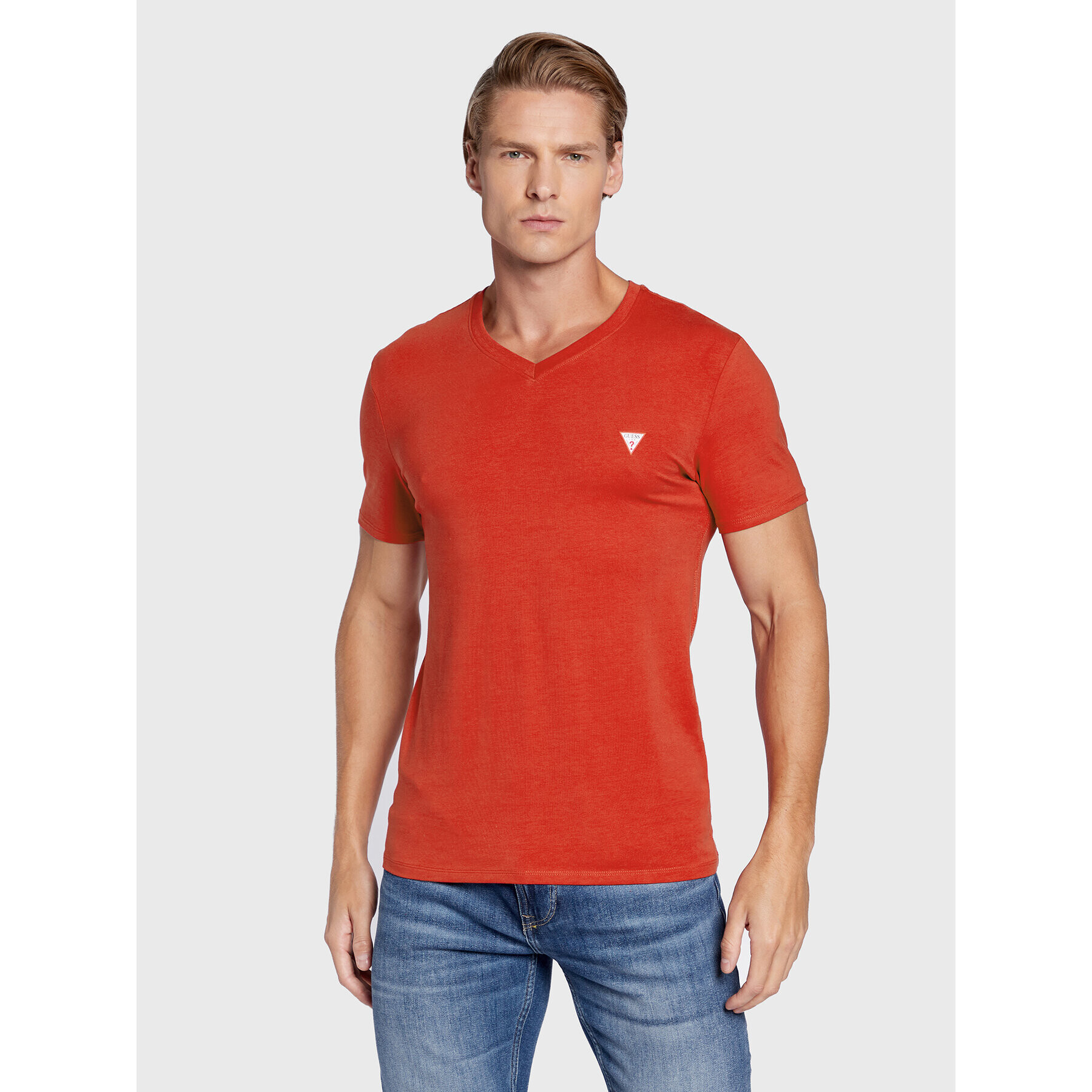 Guess T-Shirt M2YI32 J1311 Červená Super Slim Fit - Pepit.cz