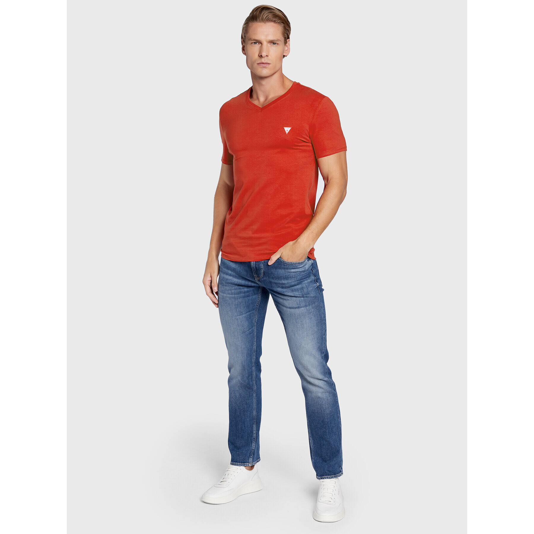 Guess T-Shirt M2YI32 J1311 Červená Super Slim Fit - Pepit.cz