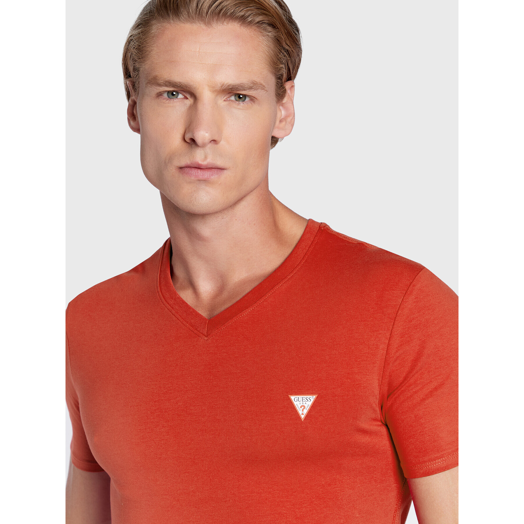 Guess T-Shirt M2YI32 J1311 Červená Super Slim Fit - Pepit.cz