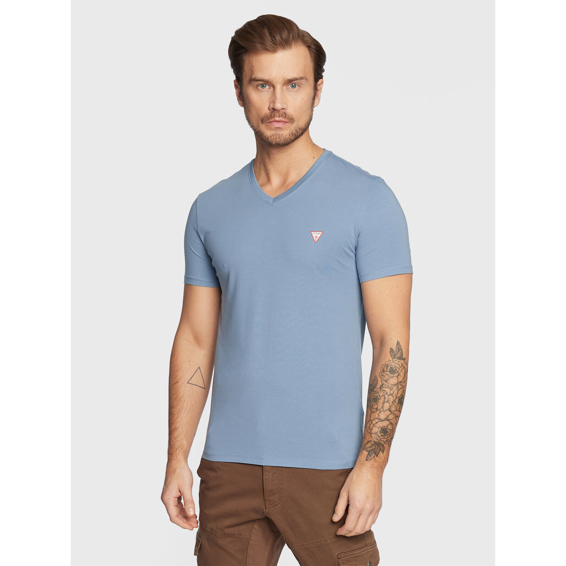 Guess T-Shirt M2YI32 J1311 Modrá Slim Fit - Pepit.cz