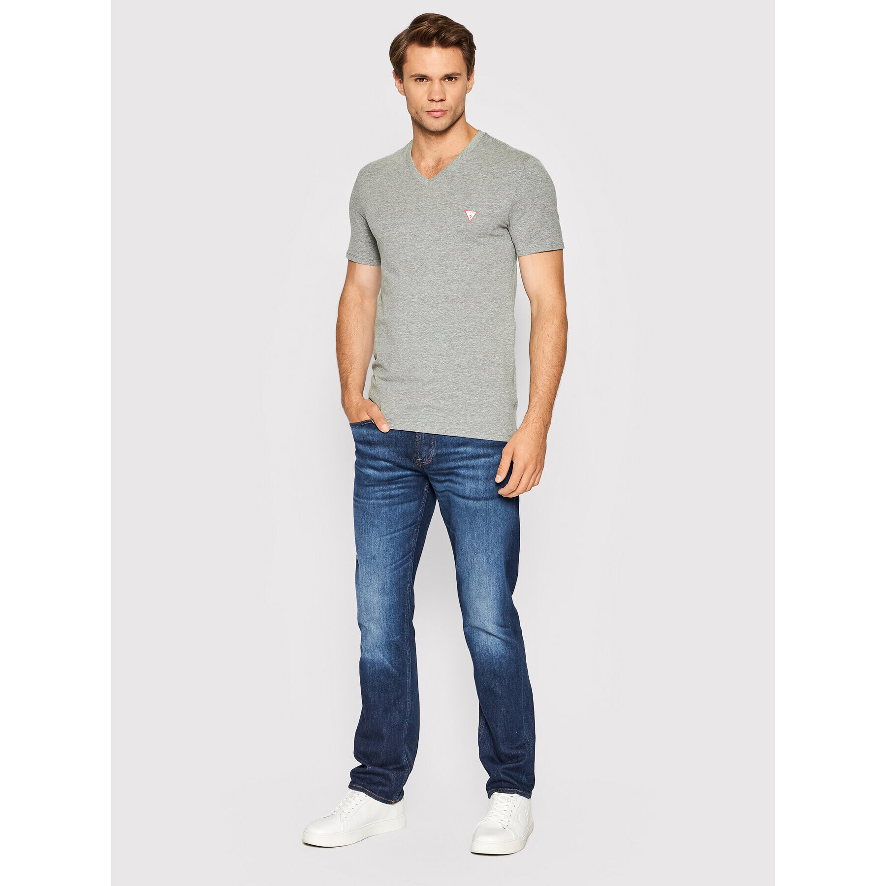 Guess T-Shirt M2YI32 J1311 Šedá Super Slim Fit - Pepit.cz