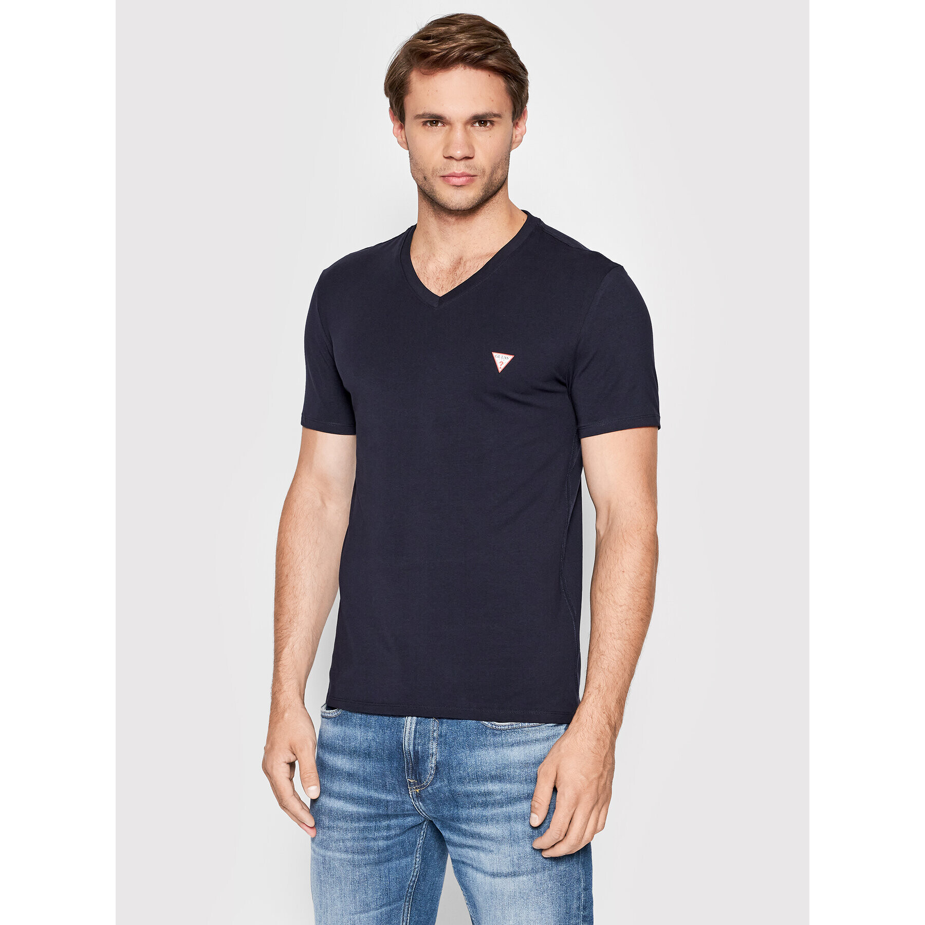 Guess T-Shirt M2YI32 J1311 Tmavomodrá Super Slim Fit - Pepit.cz