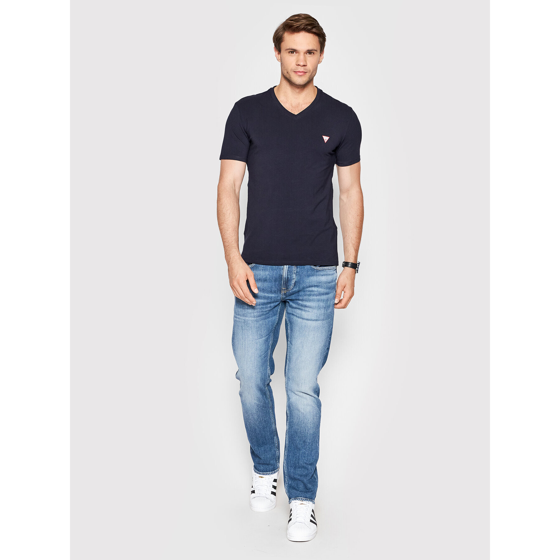 Guess T-Shirt M2YI32 J1311 Tmavomodrá Super Slim Fit - Pepit.cz