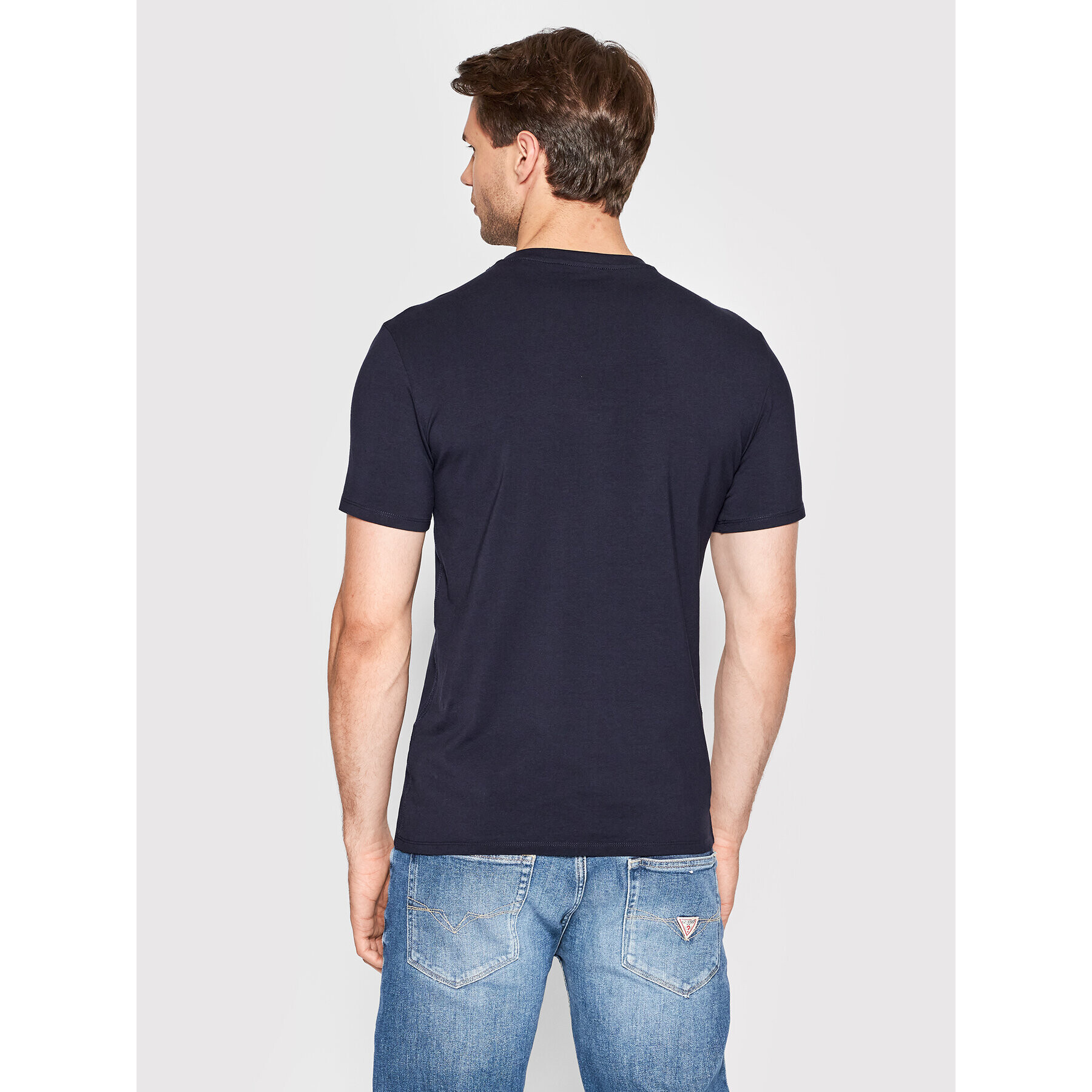 Guess T-Shirt M2YI32 J1311 Tmavomodrá Super Slim Fit - Pepit.cz