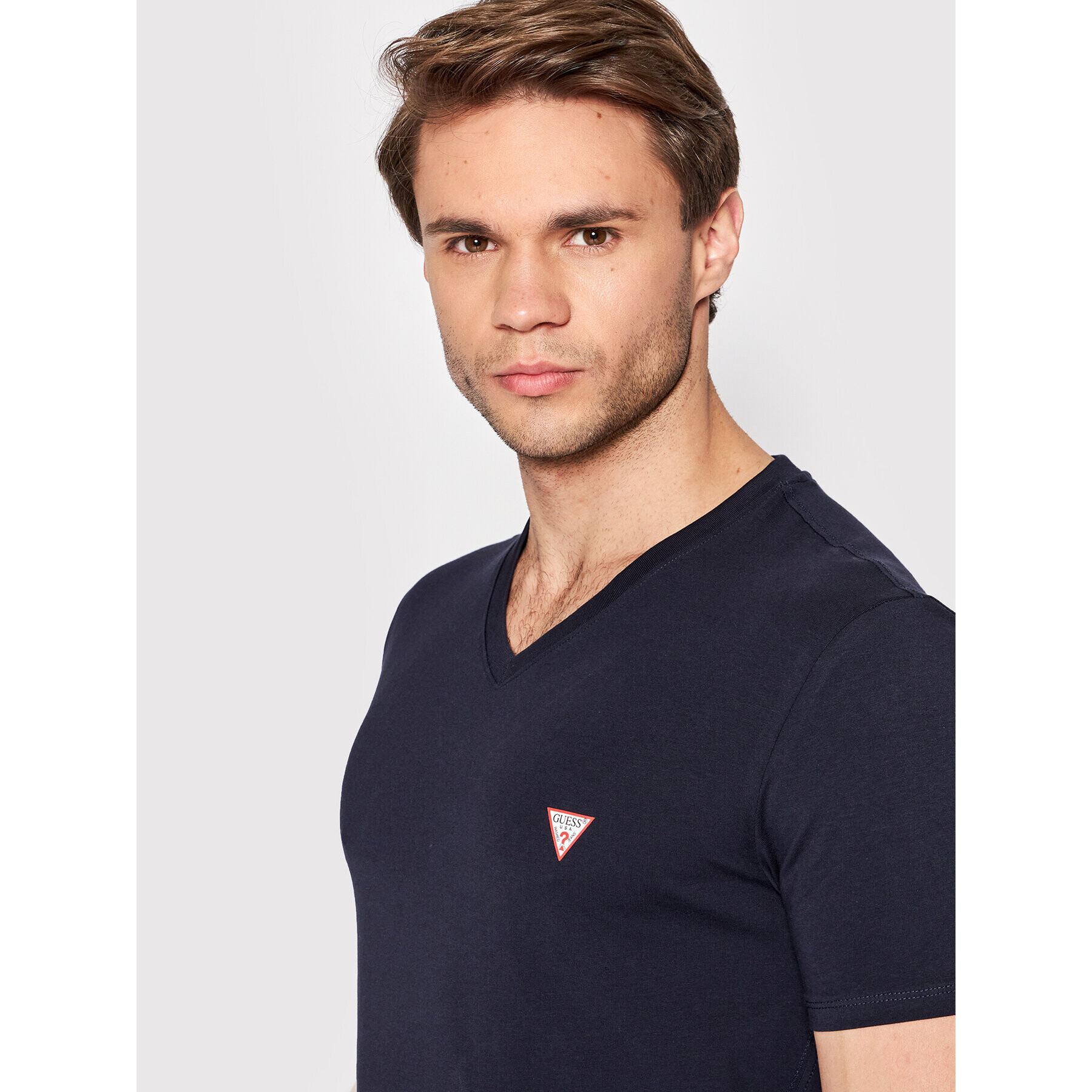 Guess T-Shirt M2YI32 J1311 Tmavomodrá Super Slim Fit - Pepit.cz