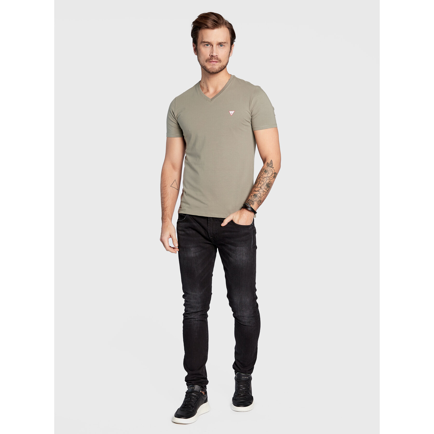 Guess T-Shirt M2YI32 J1311 Zelená Slim Fit - Pepit.cz