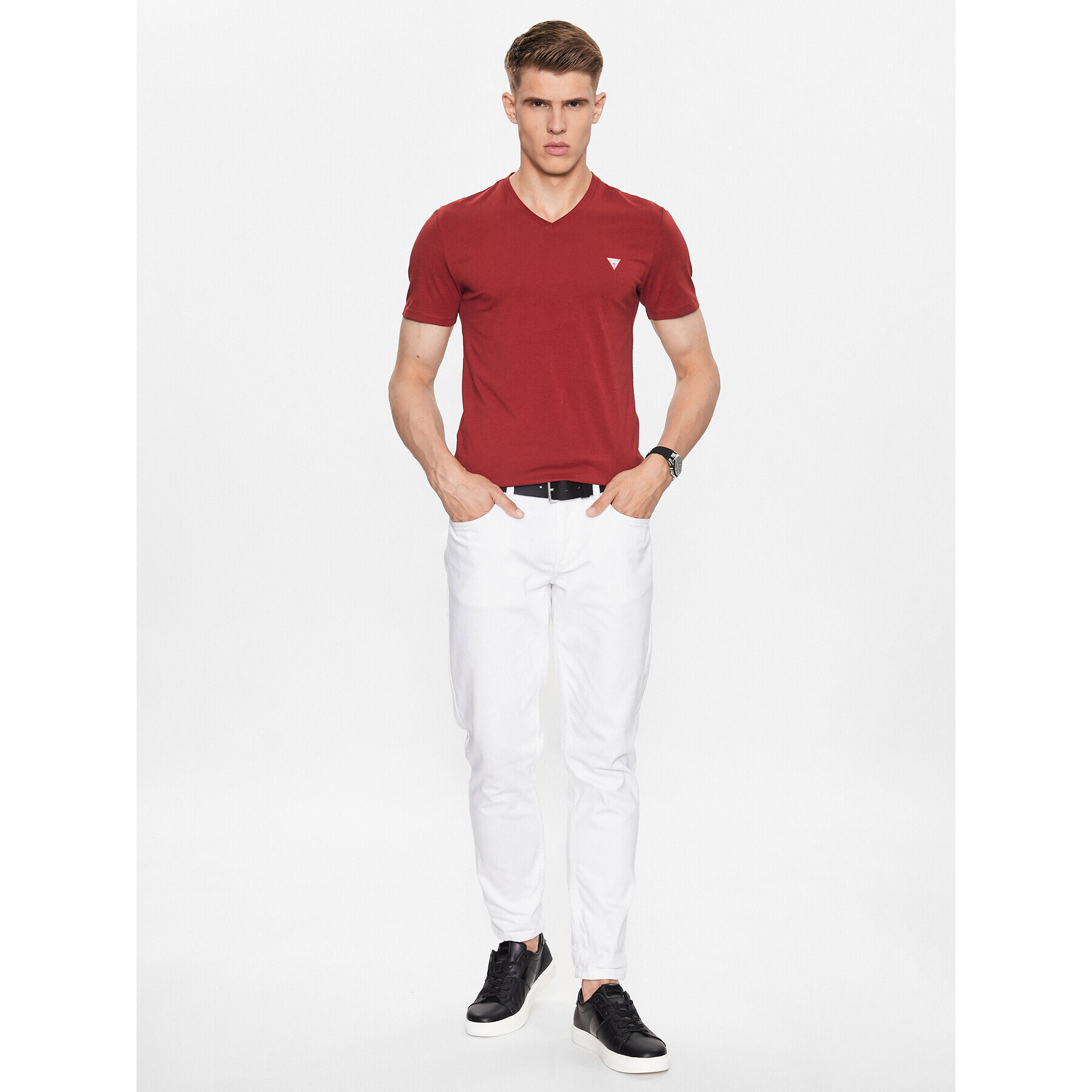 Guess T-Shirt M2YI32 J1314 Červená Slim Fit - Pepit.cz