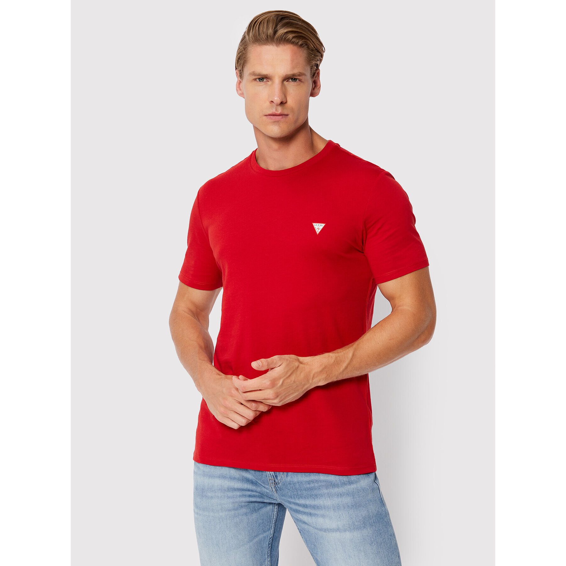 Guess T-Shirt M2YI36 I3Z11 Červená Slim Fit - Pepit.cz