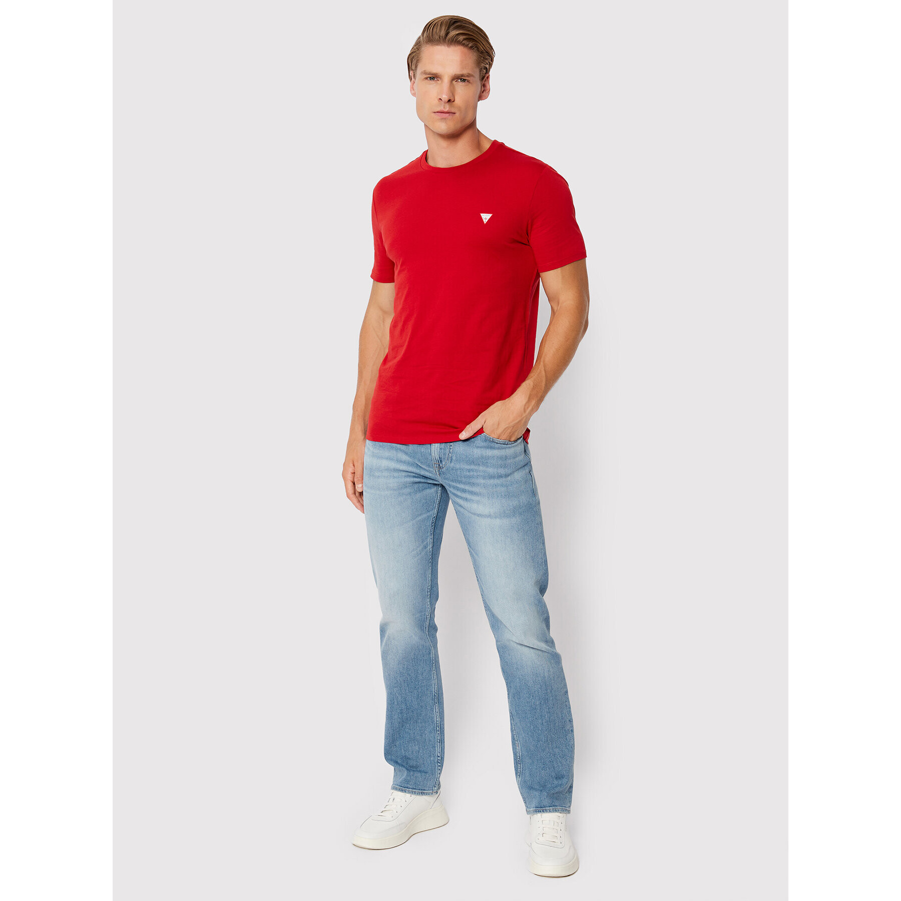 Guess T-Shirt M2YI36 I3Z11 Červená Slim Fit - Pepit.cz