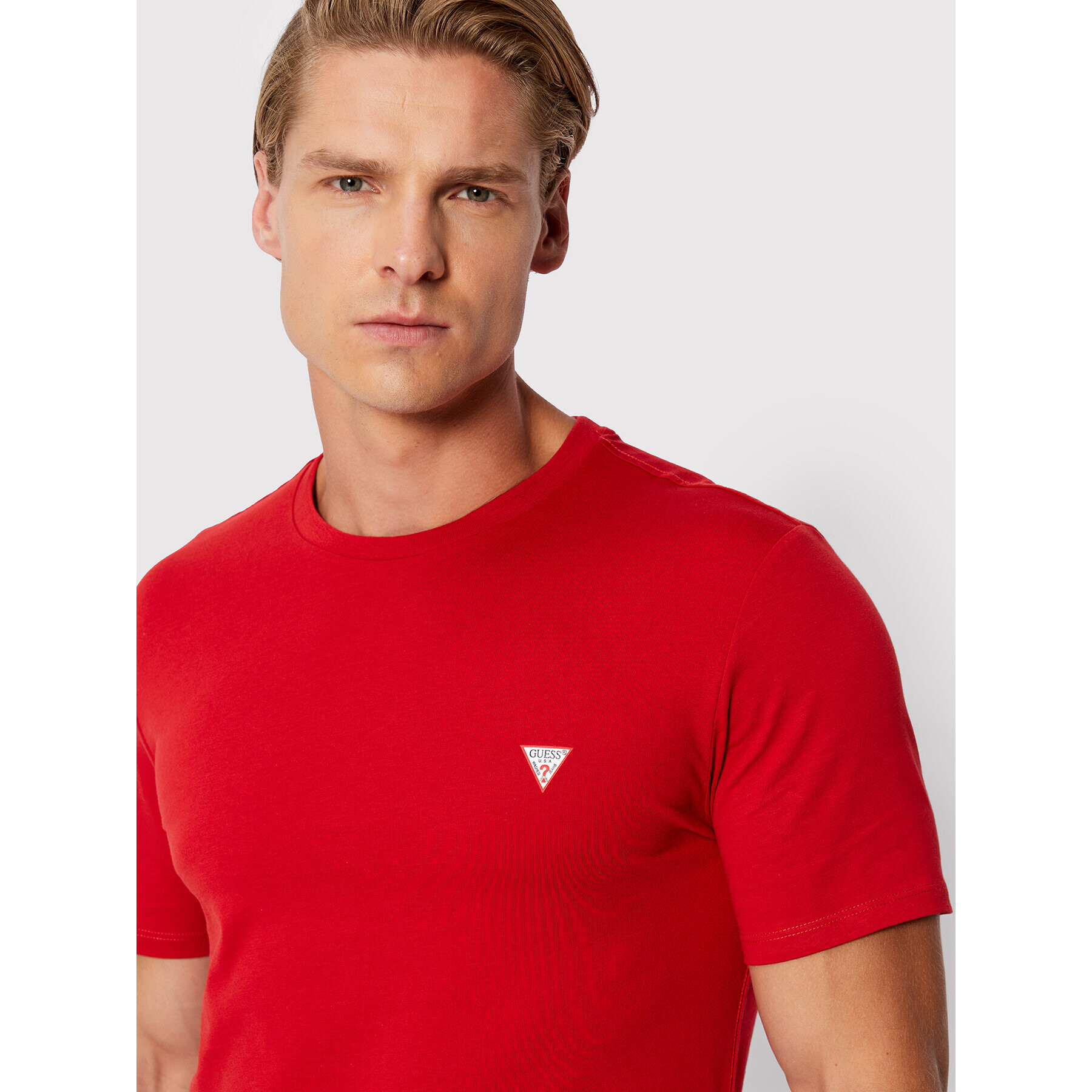 Guess T-Shirt M2YI36 I3Z11 Červená Slim Fit - Pepit.cz