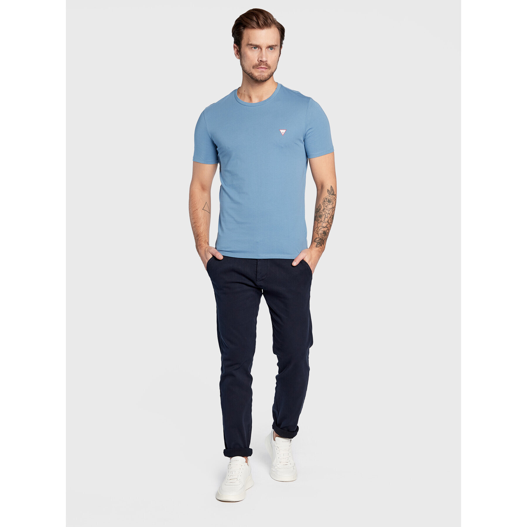 Guess T-Shirt M2YI36 I3Z11 Modrá Slim Fit - Pepit.cz