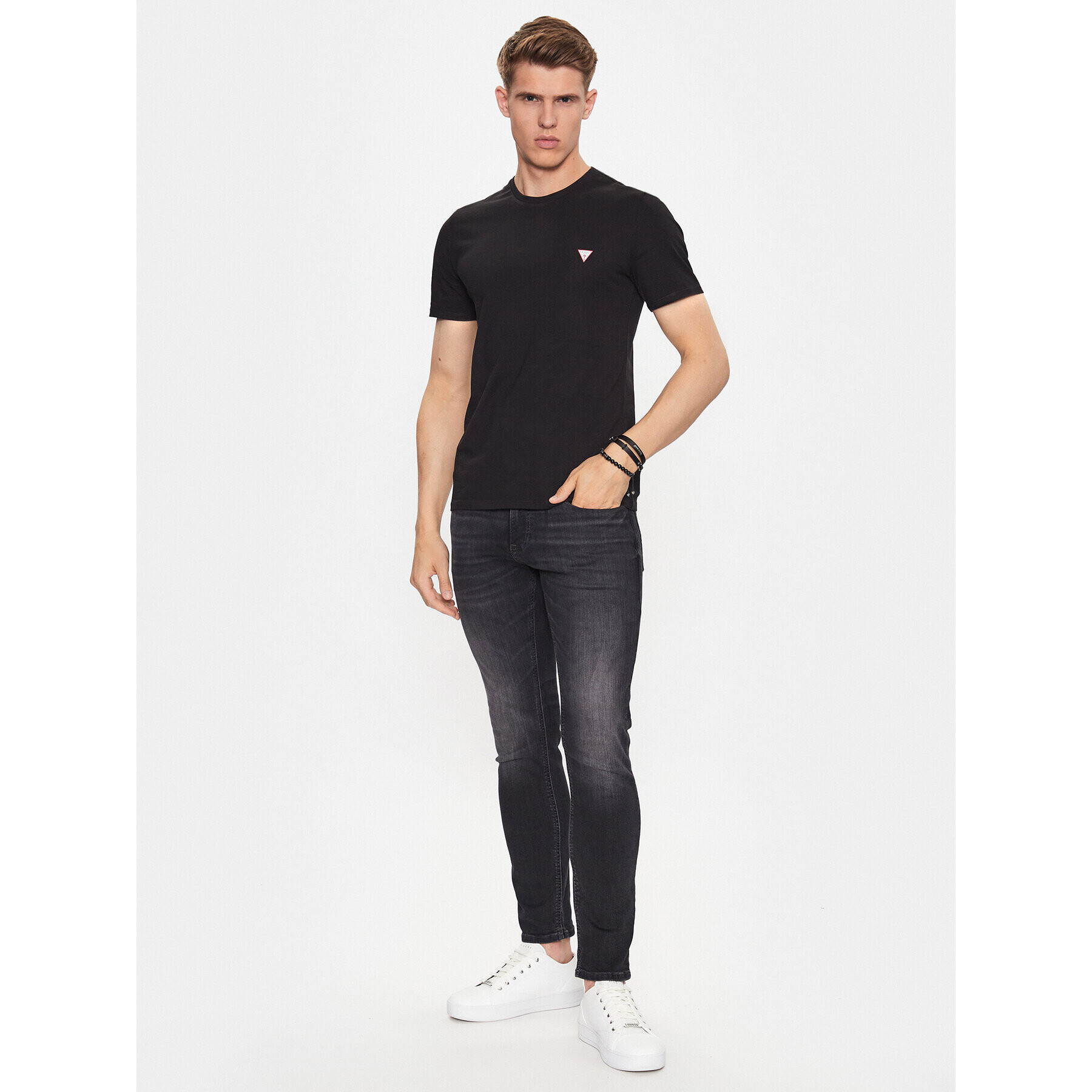 Guess T-Shirt M2YI36 I3Z14 Černá Slim Fit - Pepit.cz