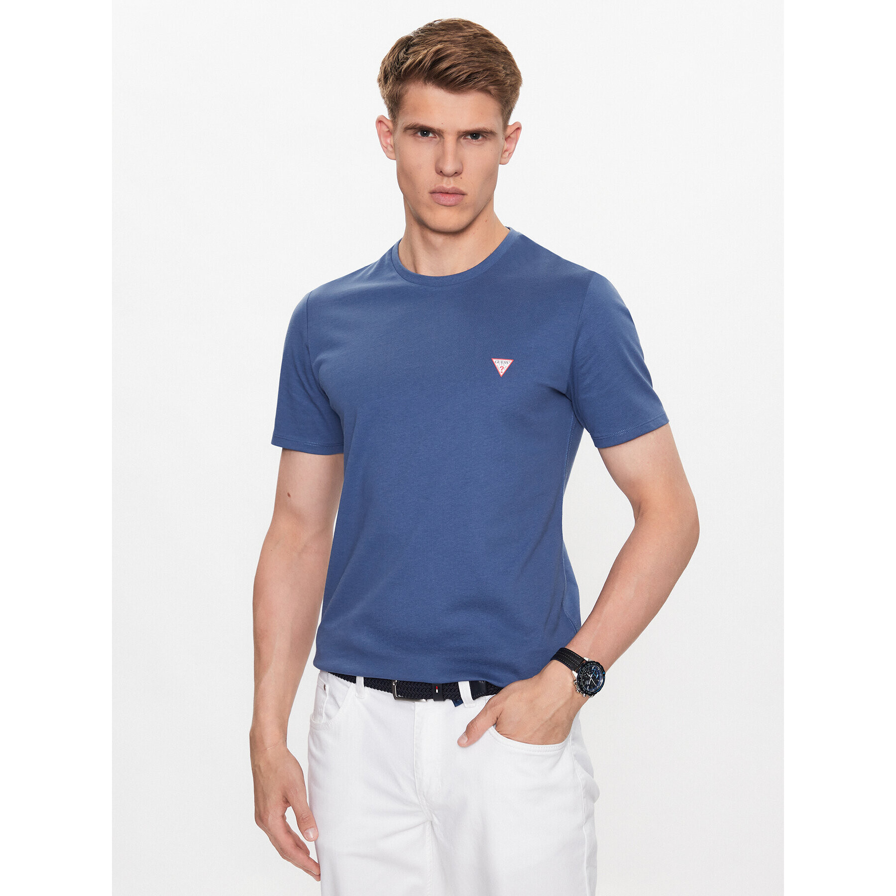 Guess T-Shirt M2YI36 I3Z14 Modrá Slim Fit - Pepit.cz