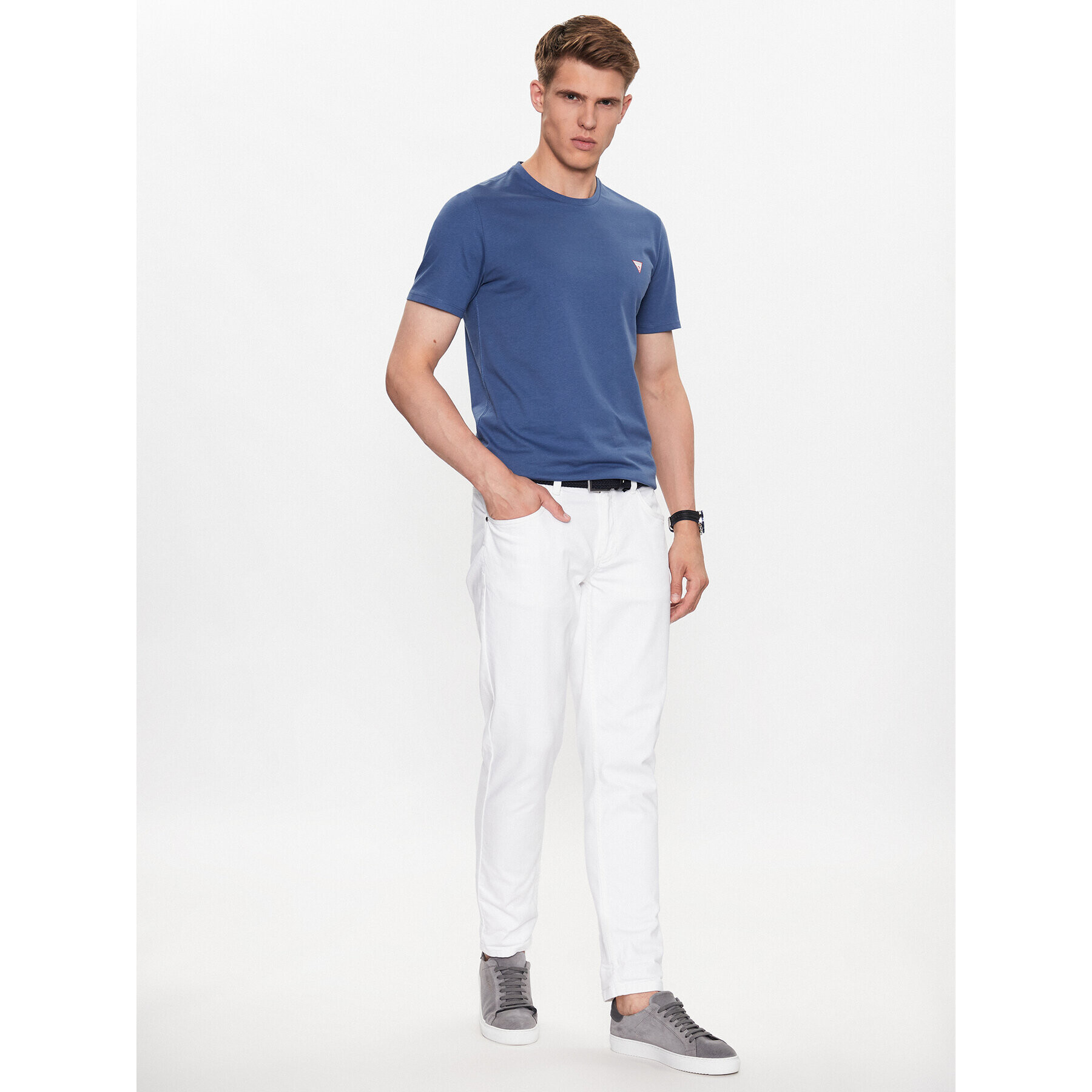 Guess T-Shirt M2YI36 I3Z14 Modrá Slim Fit - Pepit.cz