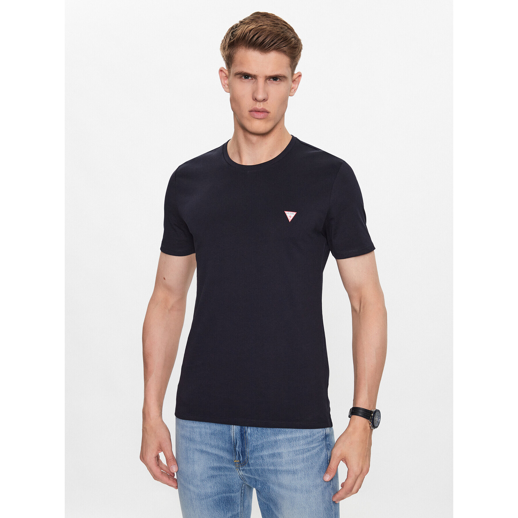 Guess T-Shirt M2YI36 I3Z14 Tmavomodrá Slim Fit - Pepit.cz