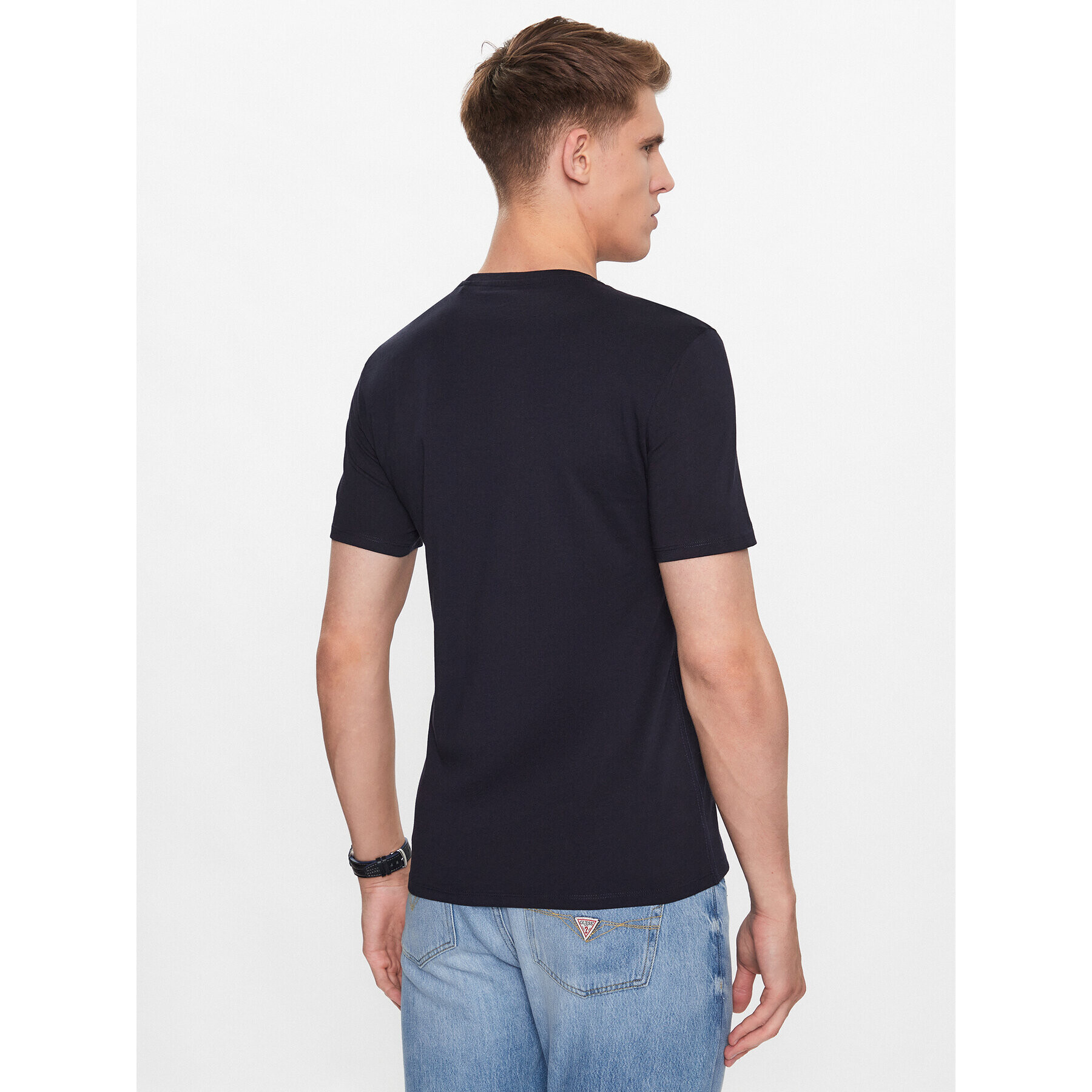 Guess T-Shirt M2YI36 I3Z14 Tmavomodrá Slim Fit - Pepit.cz