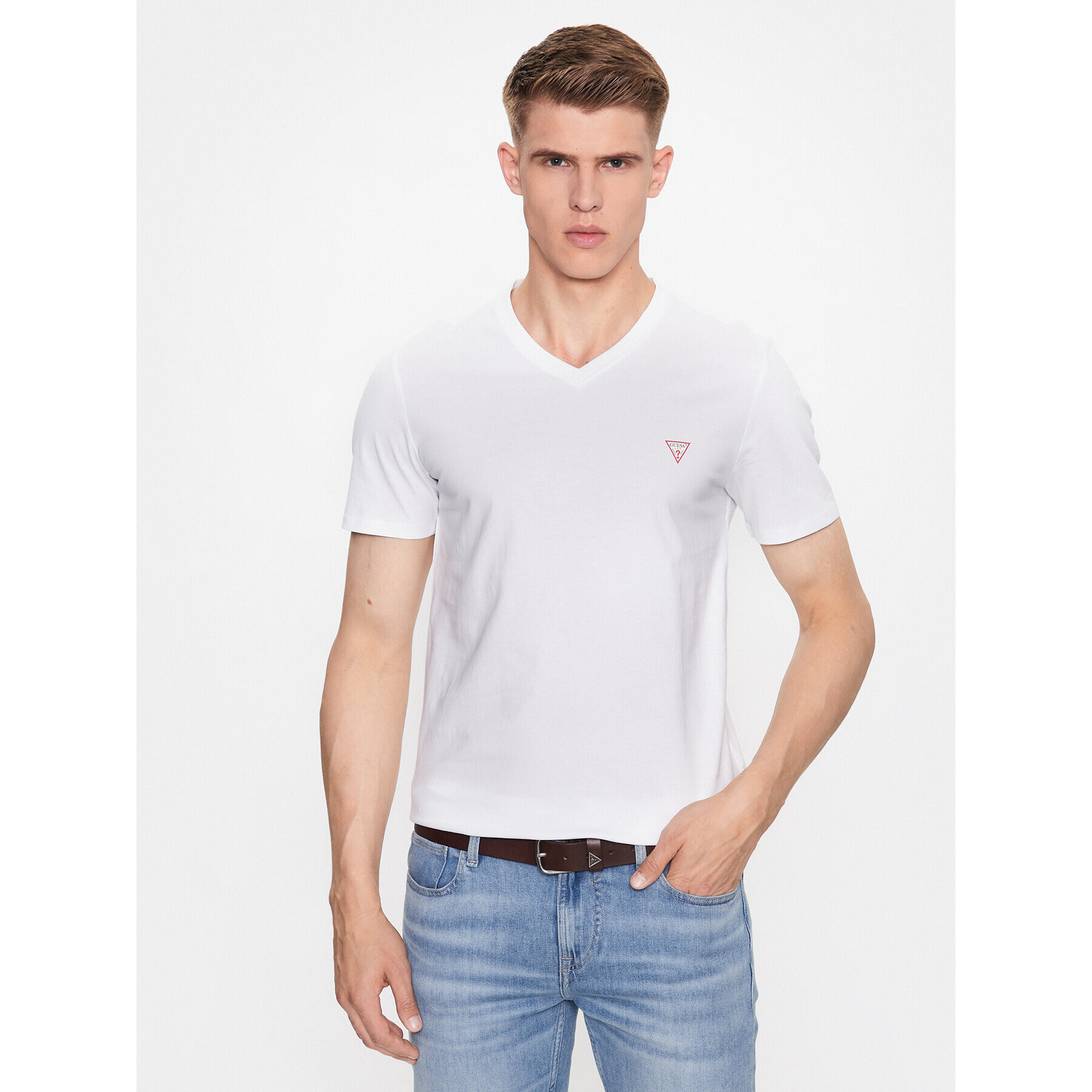 Guess T-Shirt M2YI37 I3Z14 Bílá Slim Fit - Pepit.cz