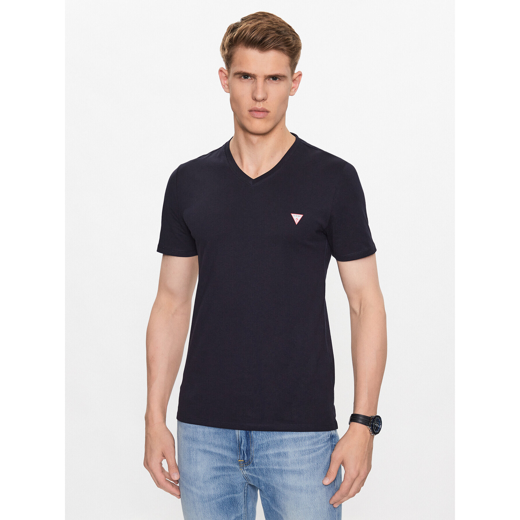 Guess T-Shirt M2YI37 I3Z14 Tmavomodrá Slim Fit - Pepit.cz