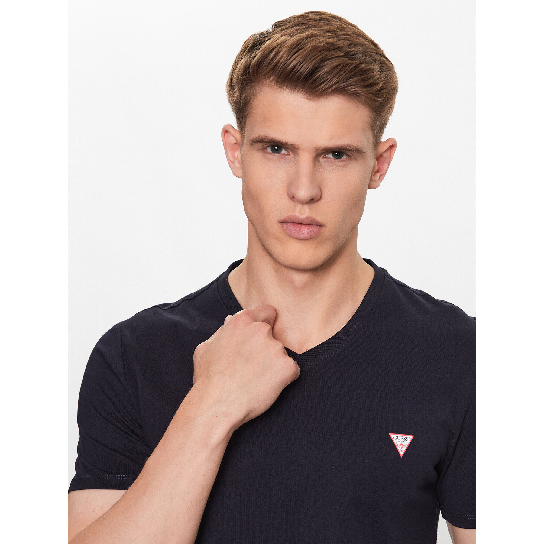 Guess T-Shirt M2YI37 I3Z14 Tmavomodrá Slim Fit - Pepit.cz