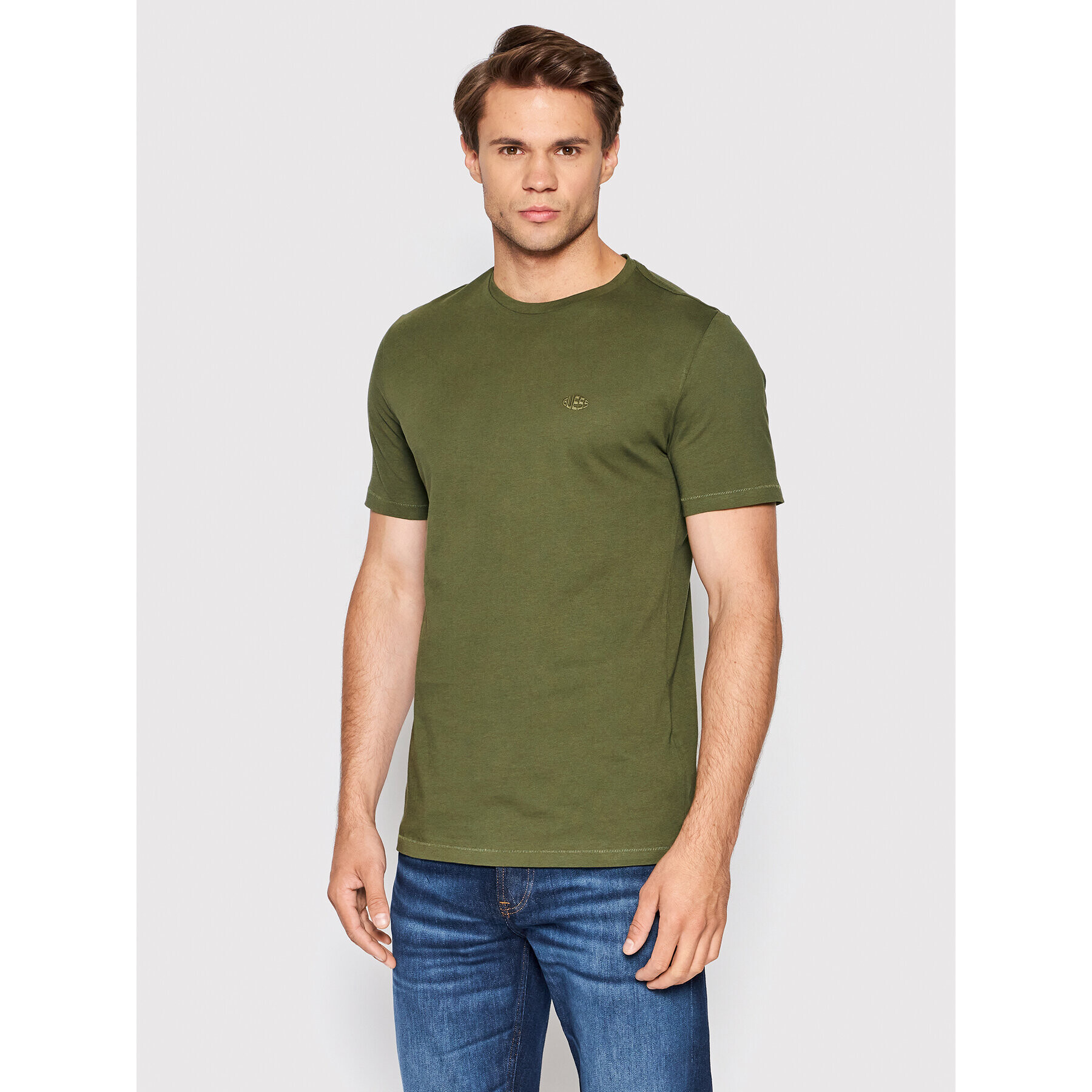 Guess T-Shirt M2YI40 KB7N1 Zelená Slim Fit - Pepit.cz