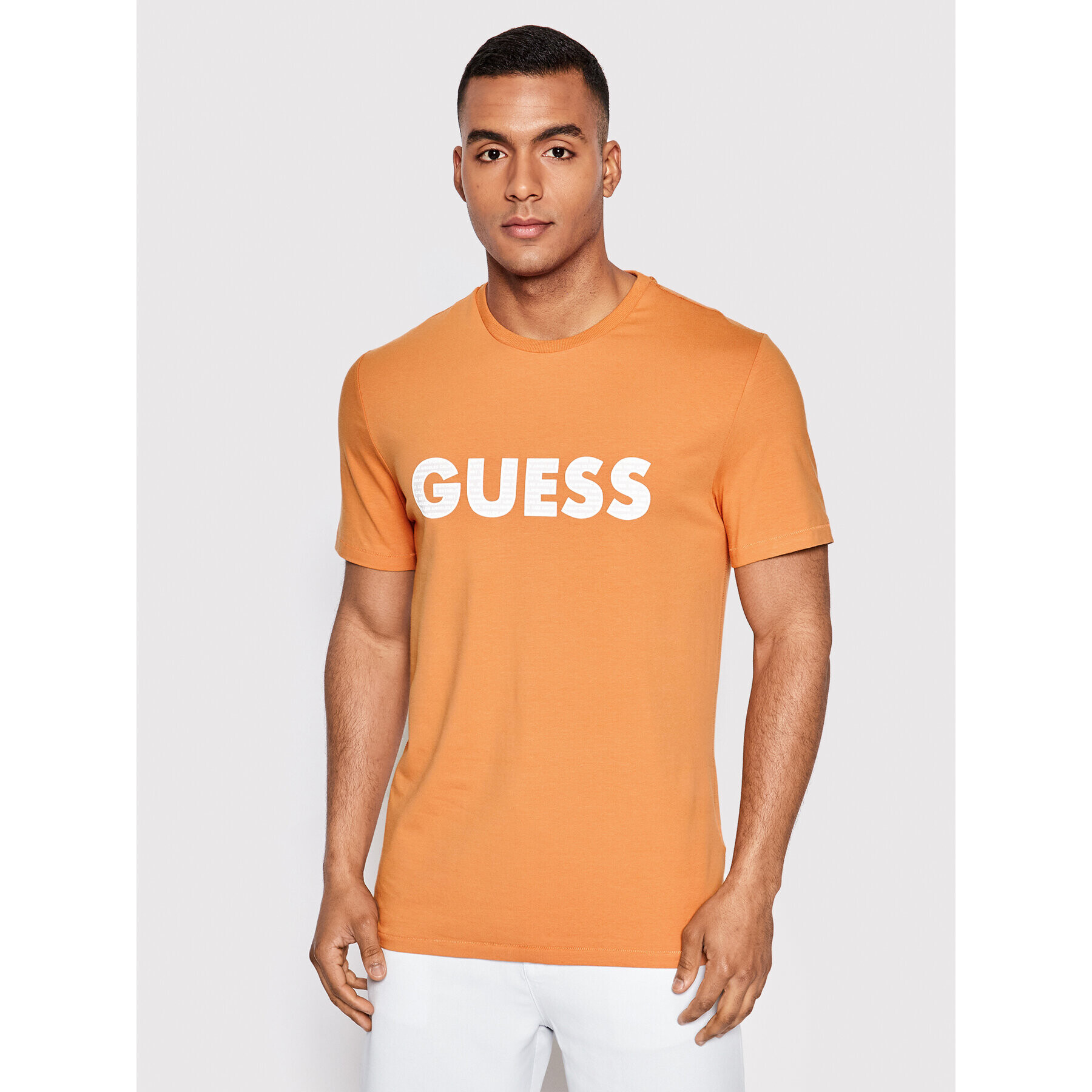 Guess T-Shirt M2YI42 J1311 Oranžová Slim Fit - Pepit.cz