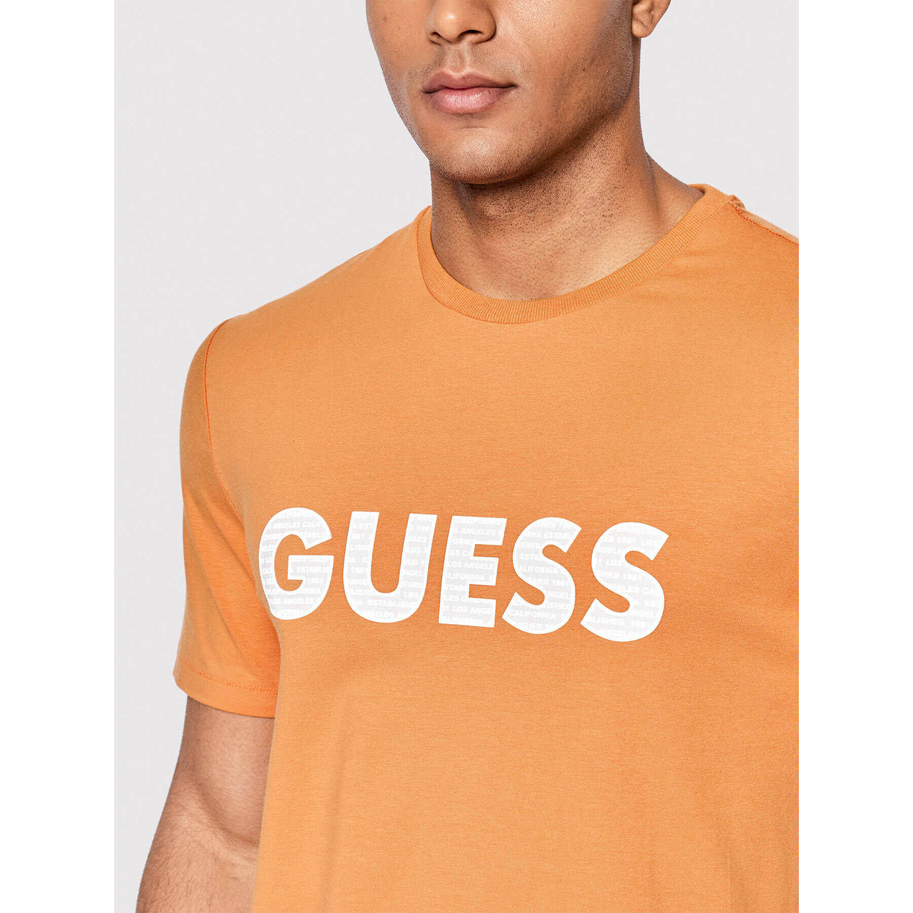 Guess T-Shirt M2YI42 J1311 Oranžová Slim Fit - Pepit.cz