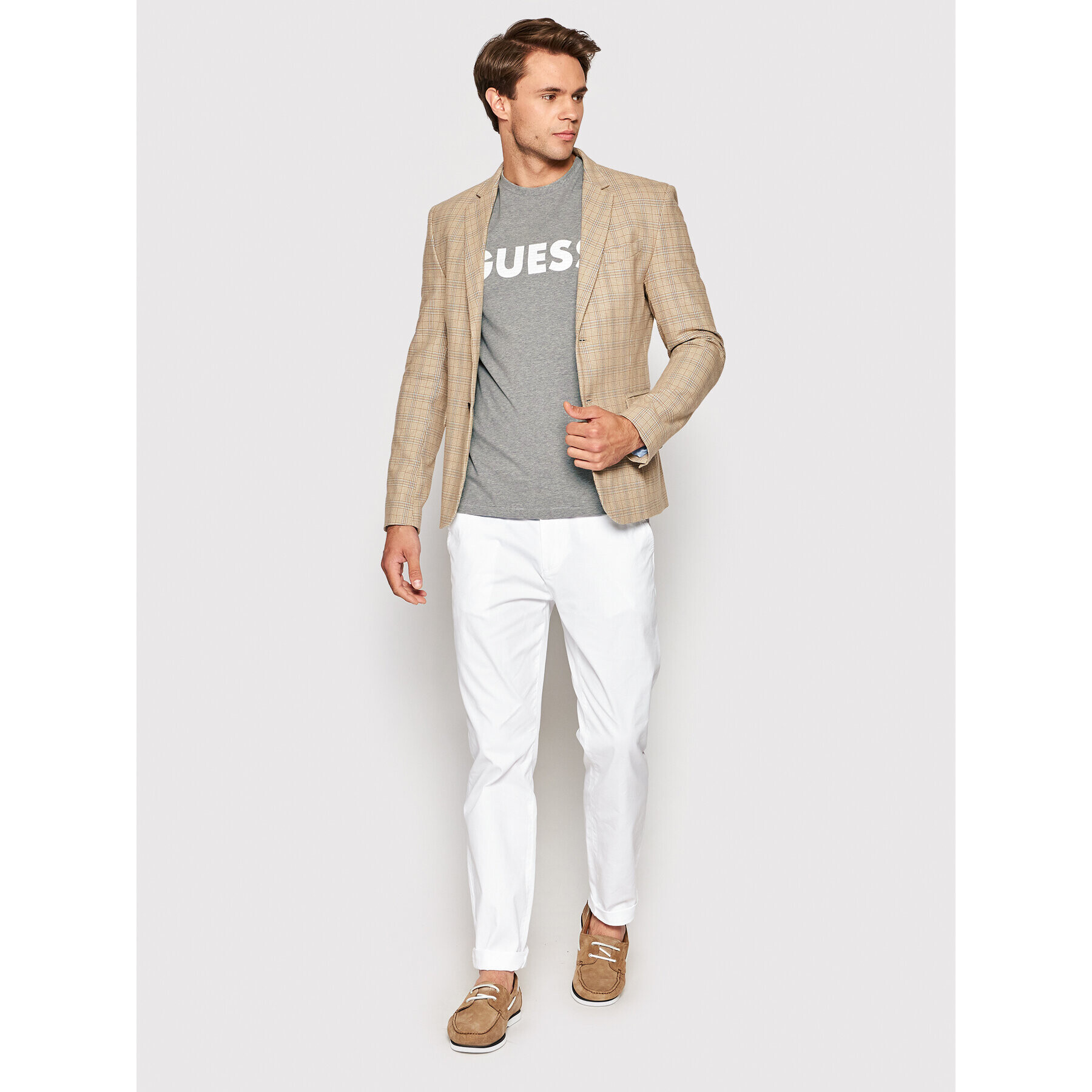 Guess T-Shirt M2YI42 J1311 Šedá Slim Fit - Pepit.cz