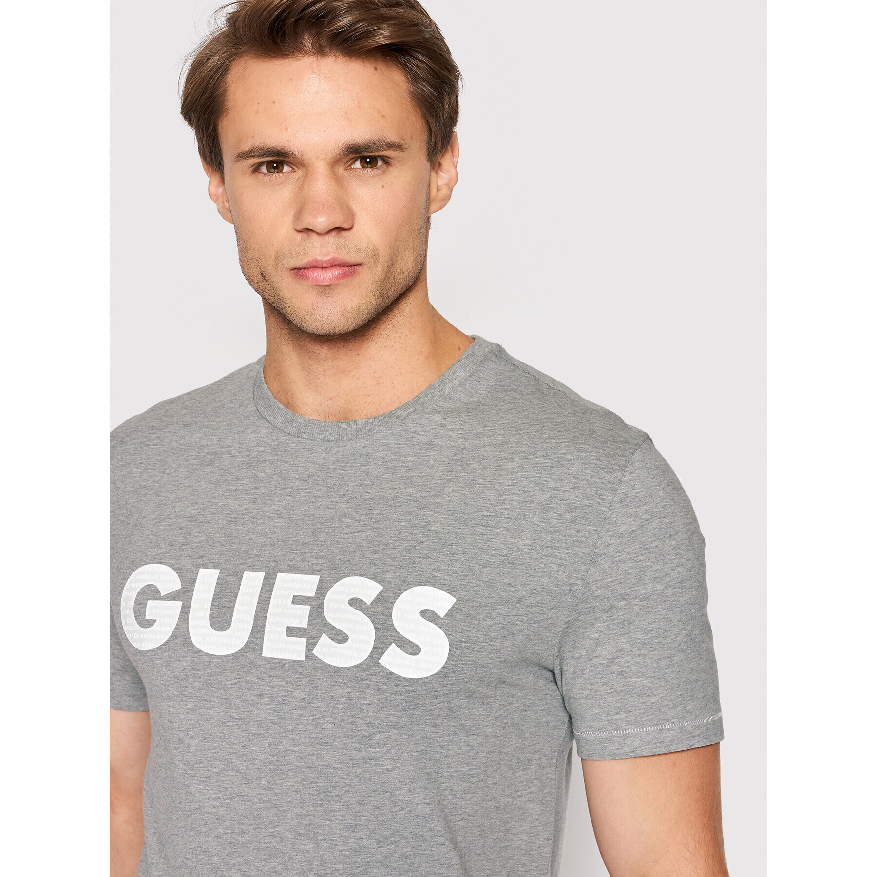 Guess T-Shirt M2YI42 J1311 Šedá Slim Fit - Pepit.cz