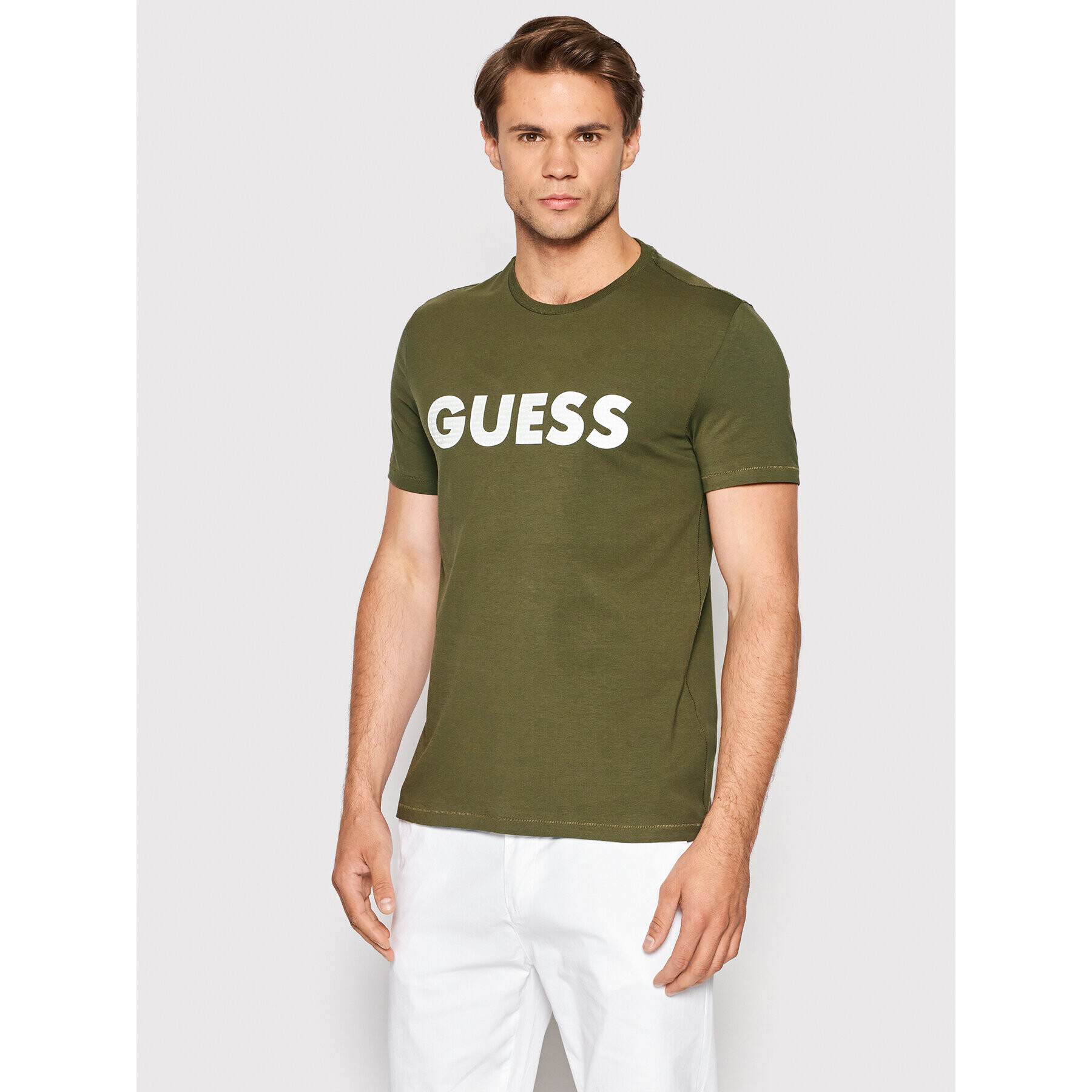 Guess T-Shirt M2YI42 J1311 Zelená Slim Fit - Pepit.cz