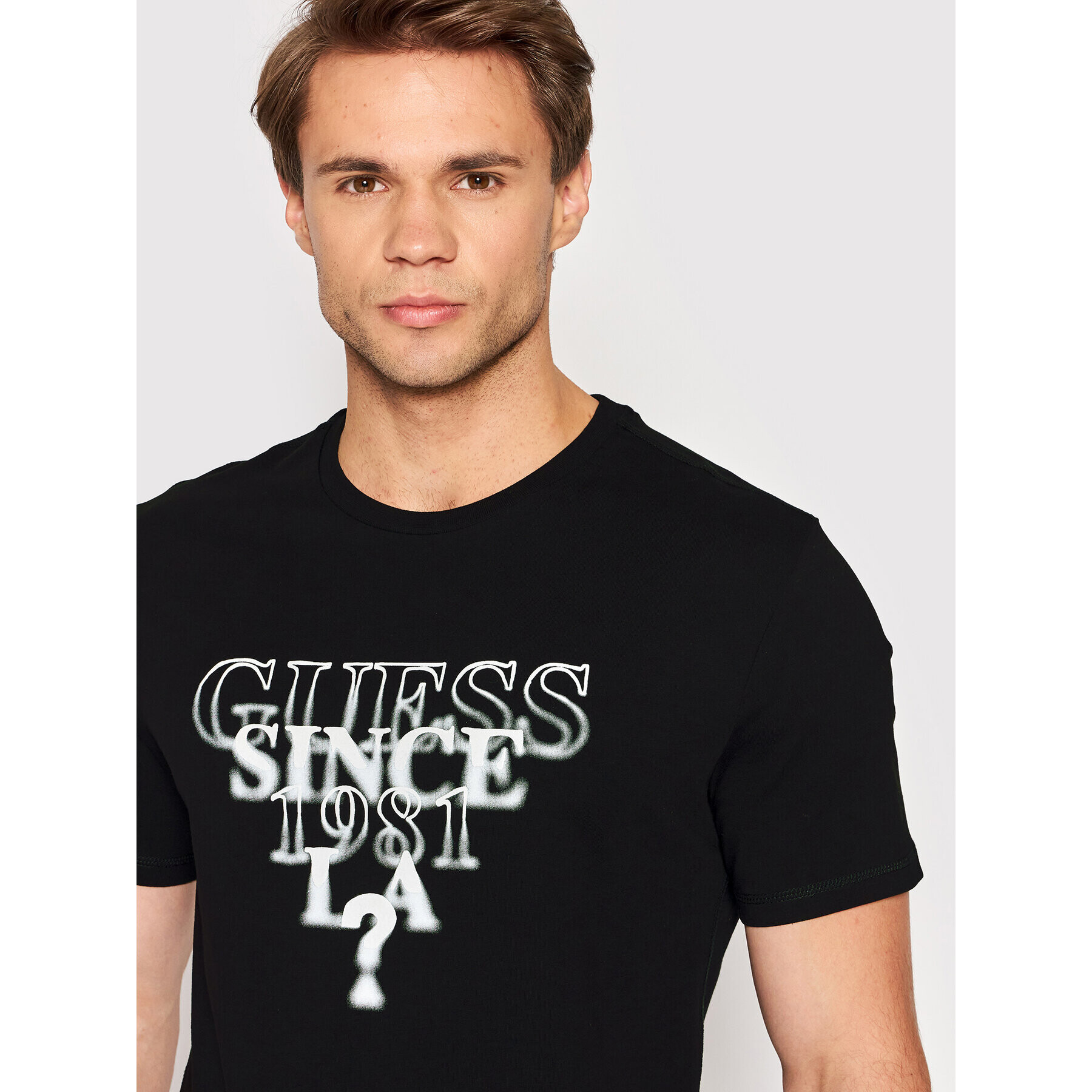 Guess T-Shirt M2YI44 J1311 Černá Slim Fit - Pepit.cz