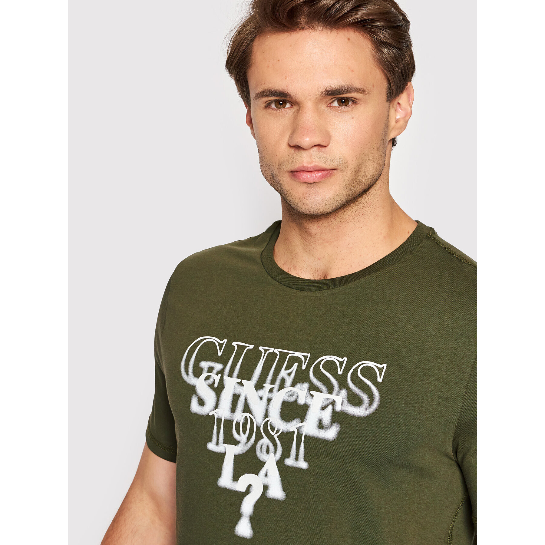 Guess T-Shirt M2YI44 J1311 Zelená Slim Fit - Pepit.cz