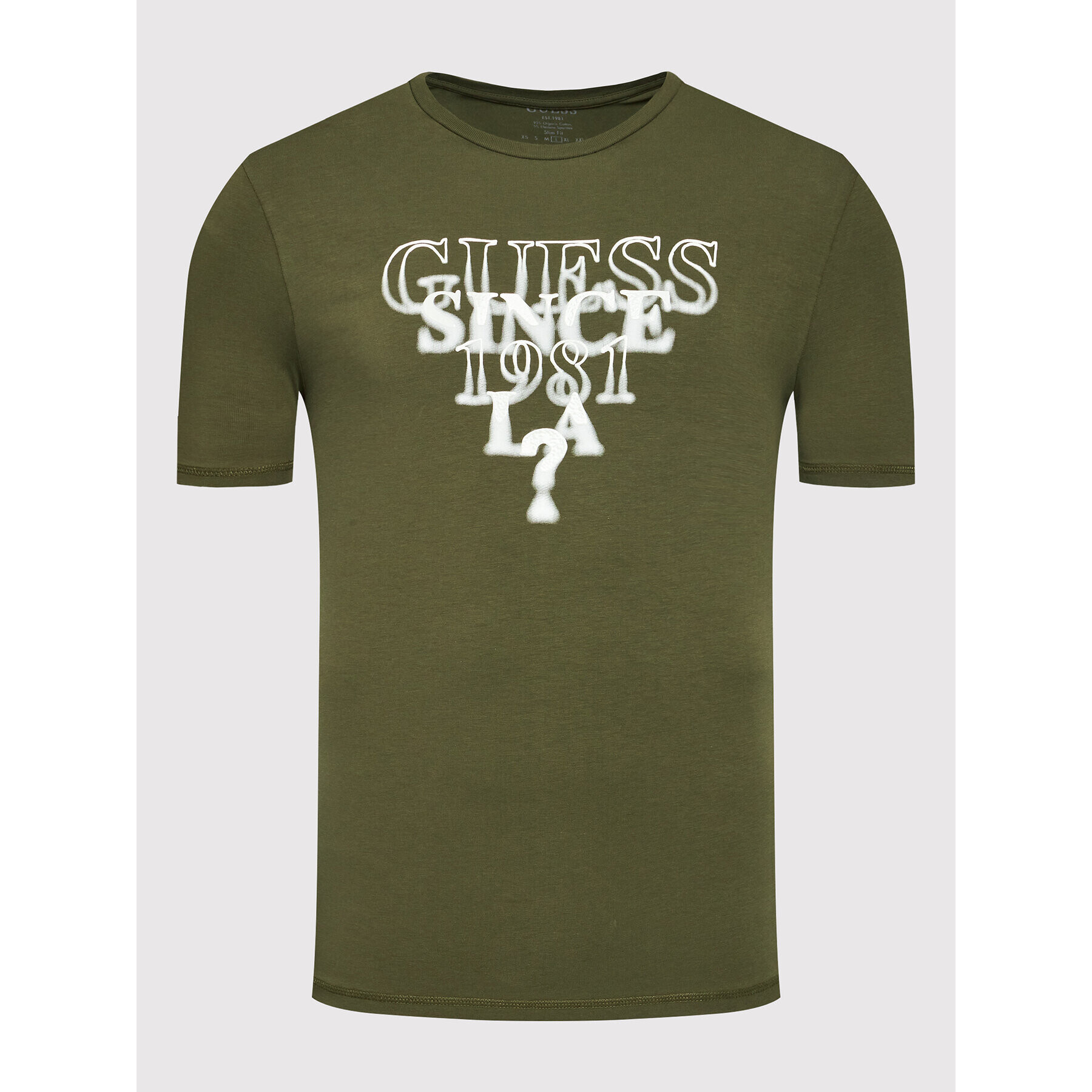 Guess T-Shirt M2YI44 J1311 Zelená Slim Fit - Pepit.cz