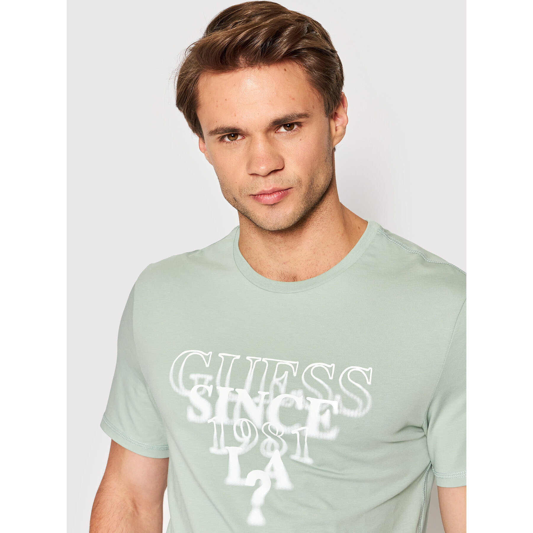 Guess T-Shirt M2YI44 J1311 Zelená Slim Fit - Pepit.cz