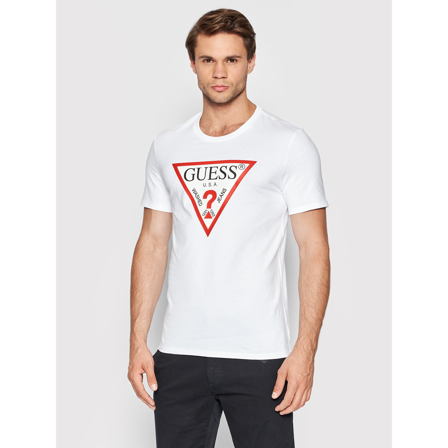 Guess T-Shirt M2YI71 I3Z11 Bílá Slim Fit - Pepit.cz