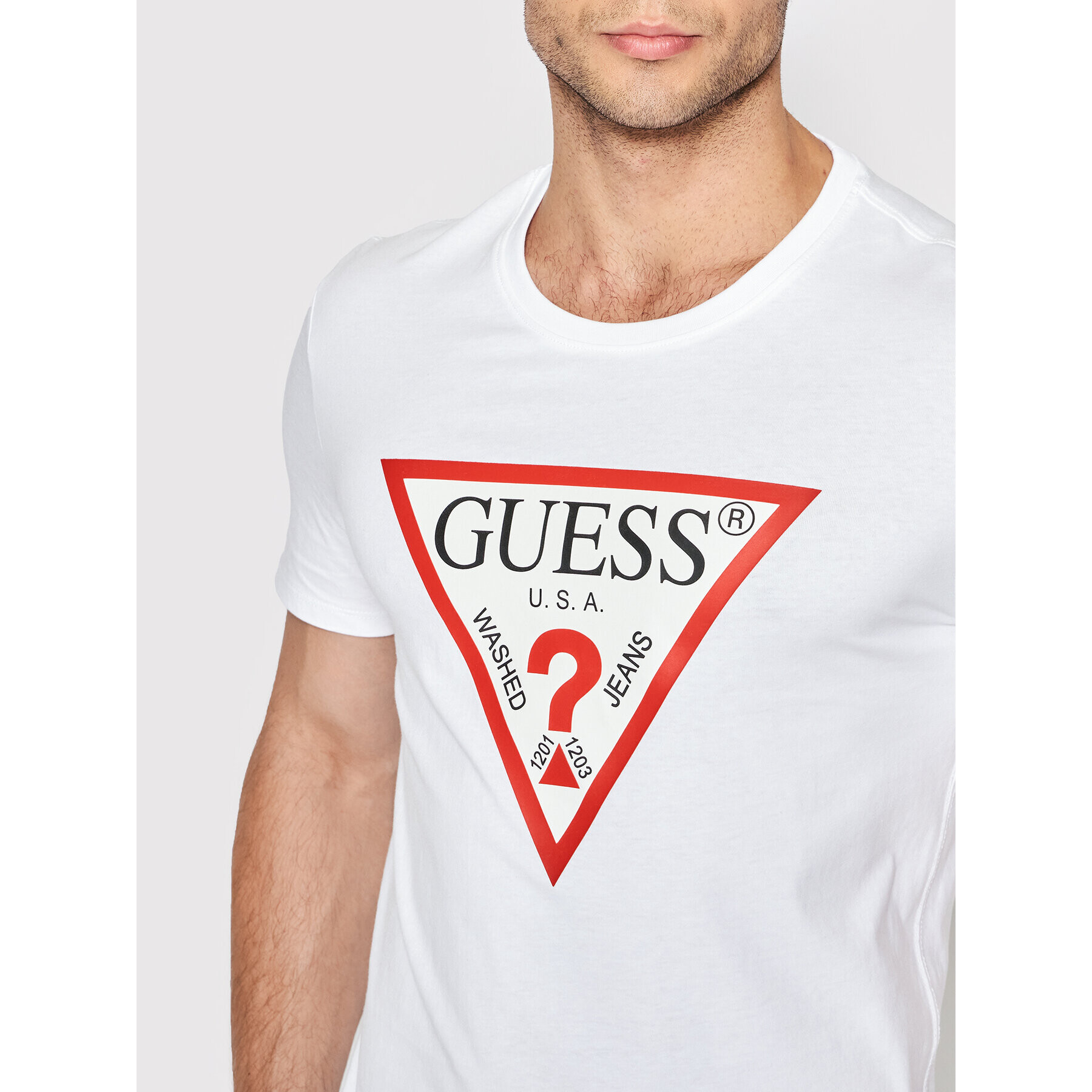 Guess T-Shirt M2YI71 I3Z11 Bílá Slim Fit - Pepit.cz