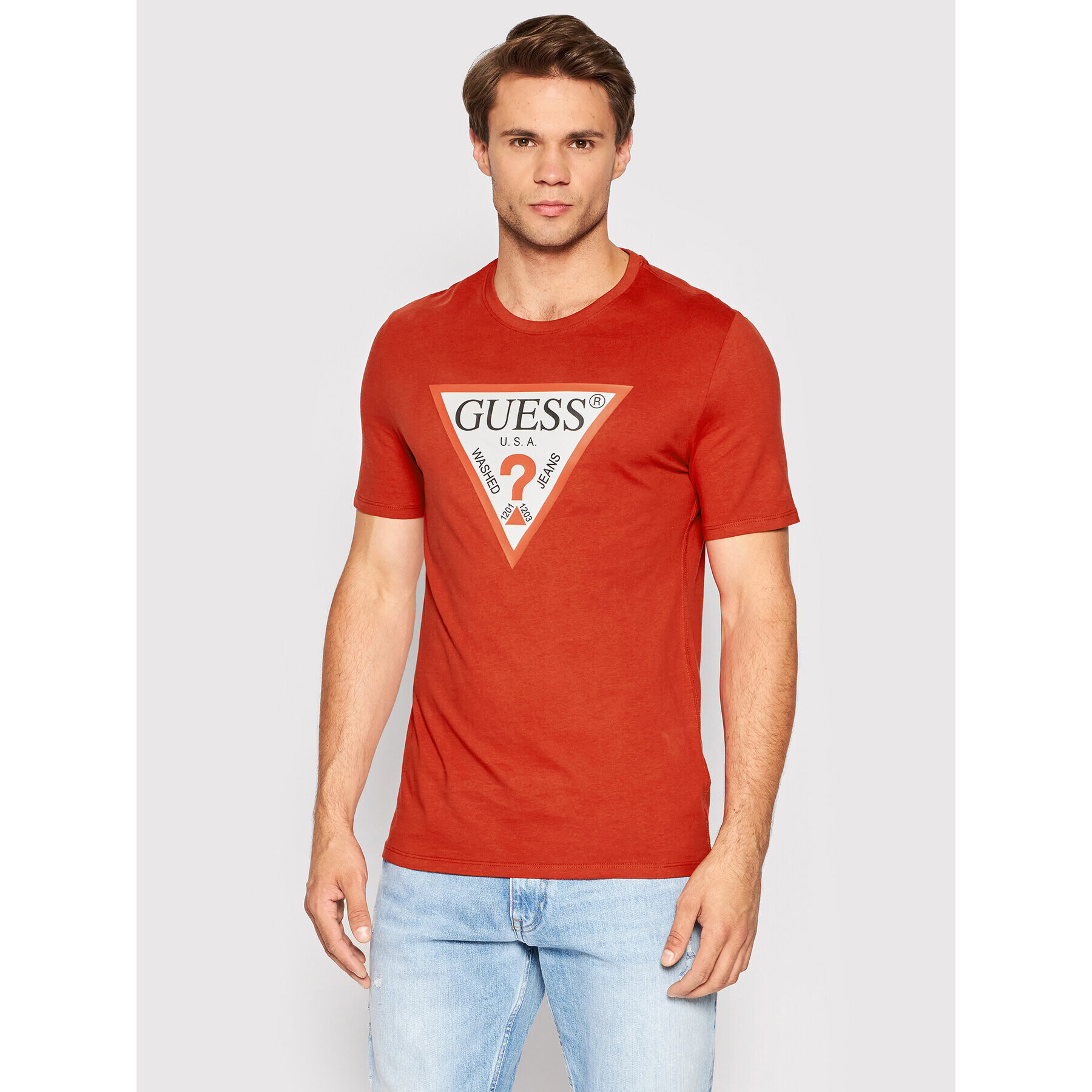 Guess T-Shirt M2YI71 I3Z11 Červená Slim Fit - Pepit.cz