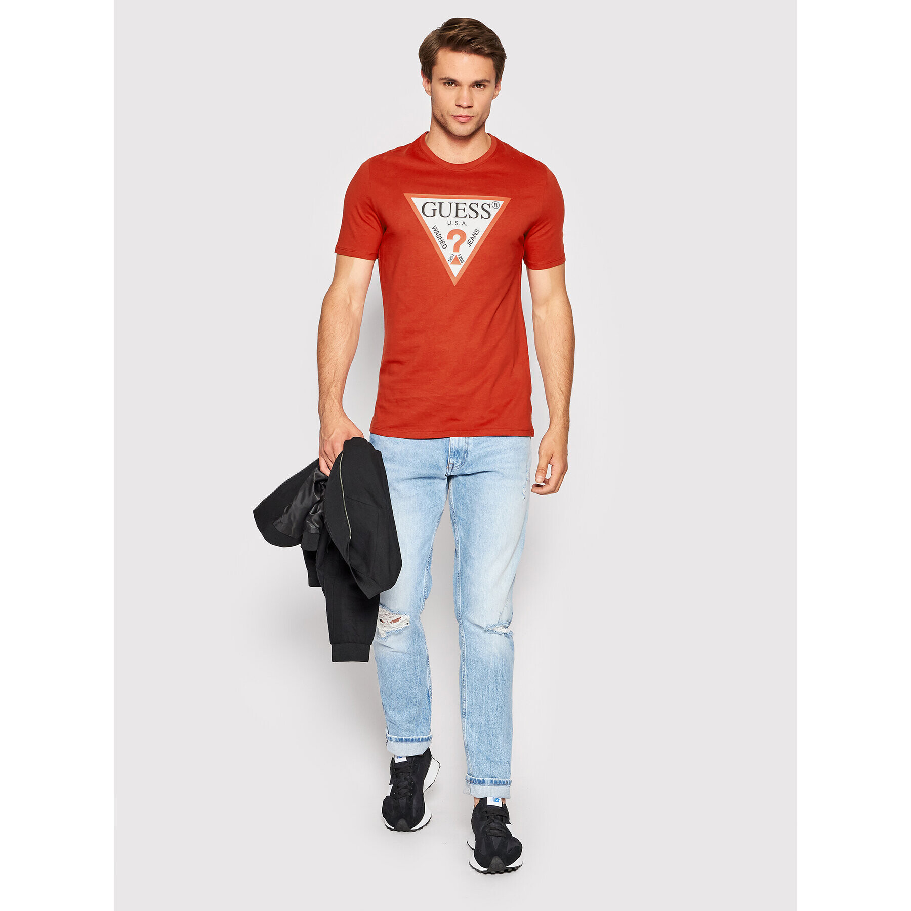 Guess T-Shirt M2YI71 I3Z11 Červená Slim Fit - Pepit.cz