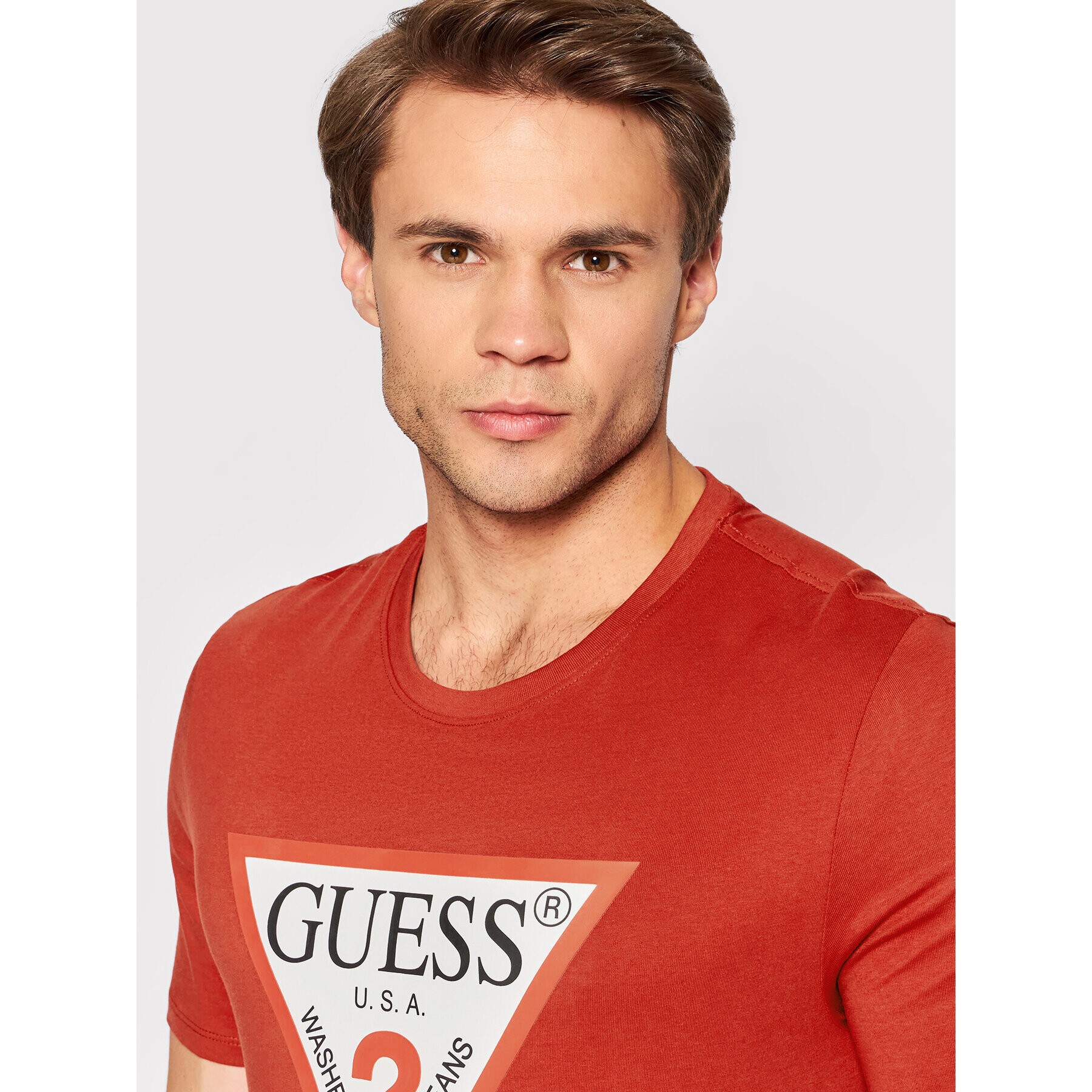 Guess T-Shirt M2YI71 I3Z11 Červená Slim Fit - Pepit.cz