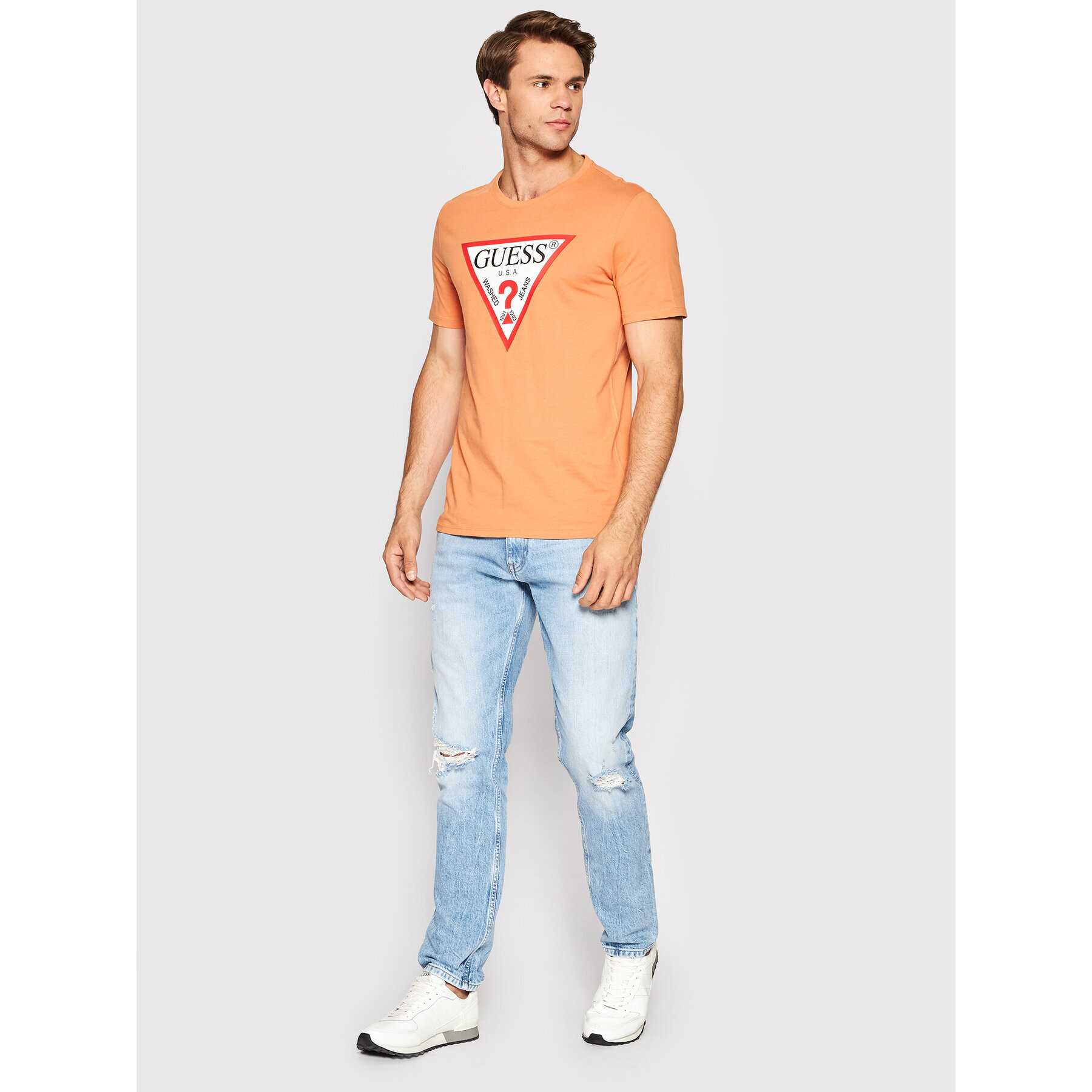 Guess T-Shirt M2YI71 I3Z11 Oranžová Slim Fit - Pepit.cz