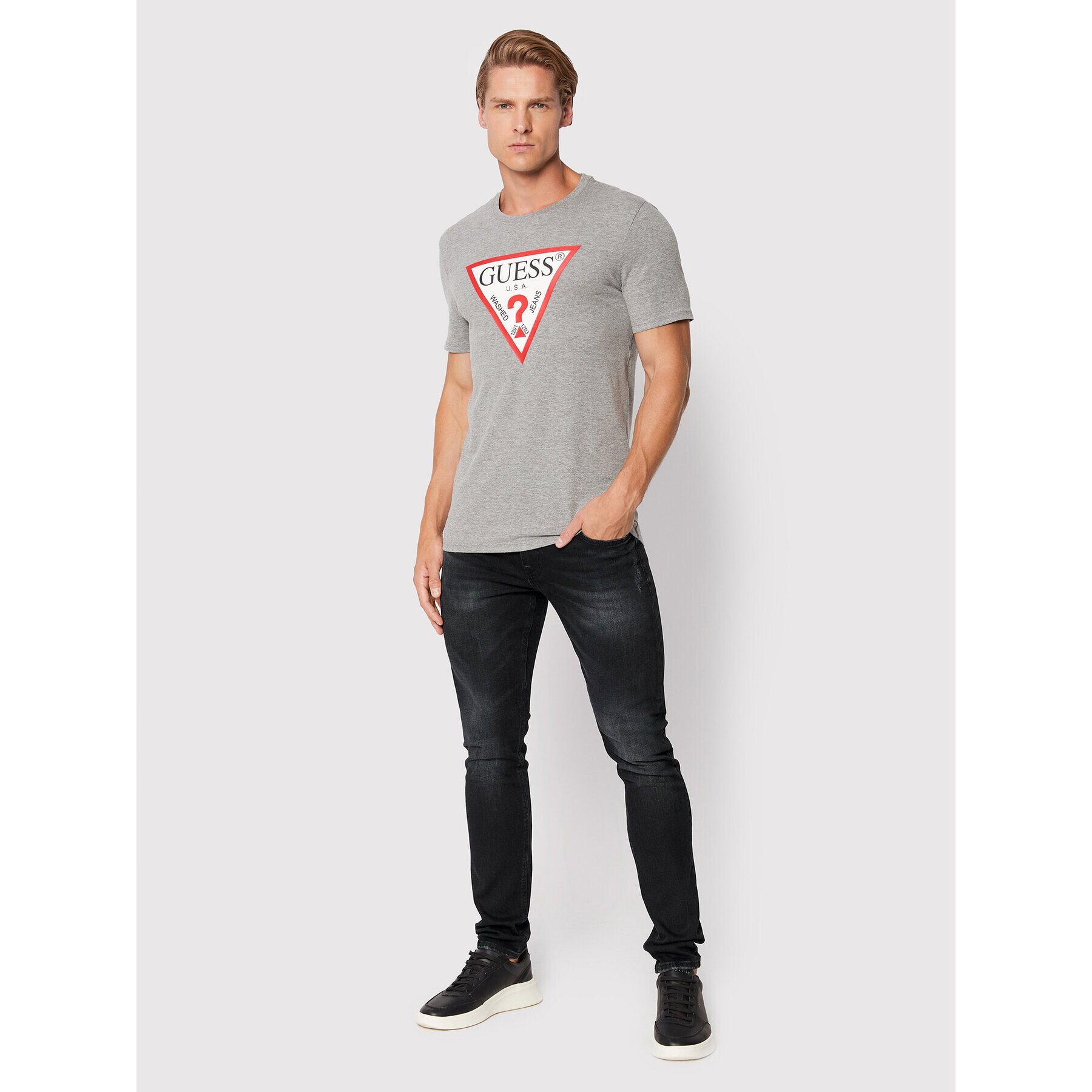 Guess T-Shirt M2YI71 I3Z11 Šedá Slim Fit - Pepit.cz